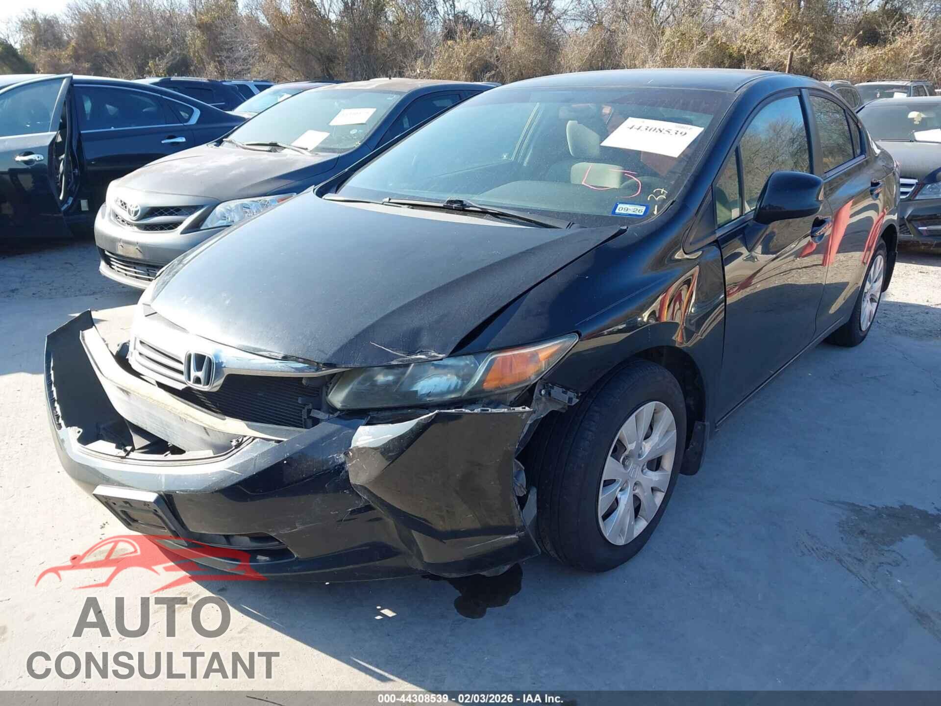 HONDA CIVIC 2012 - 19XFB2F56CE079009