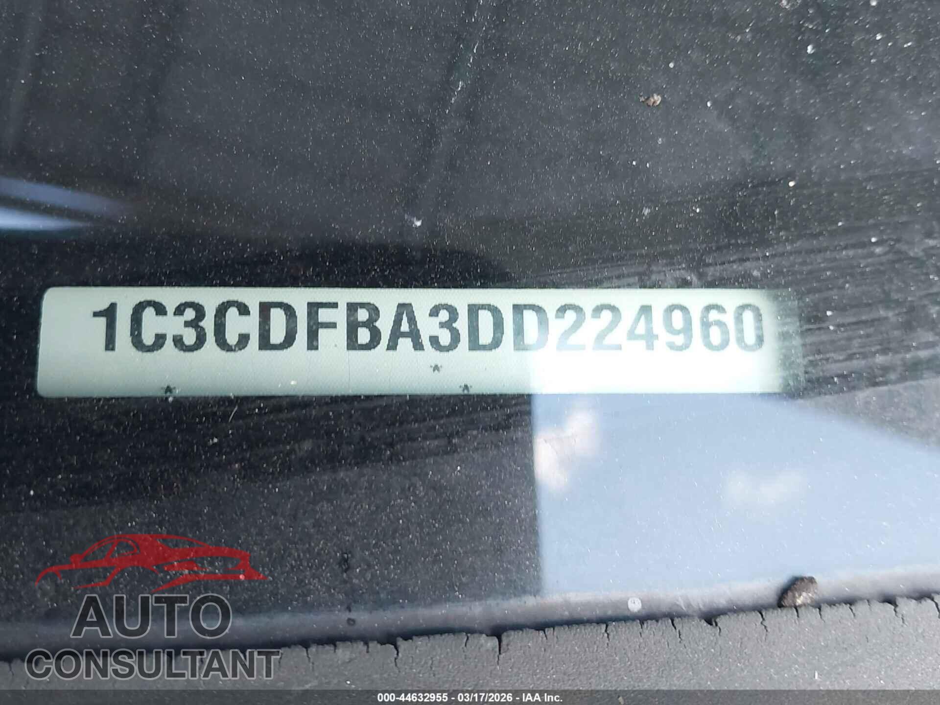 DODGE DART 2013 - 1C3CDFBA3DD224960