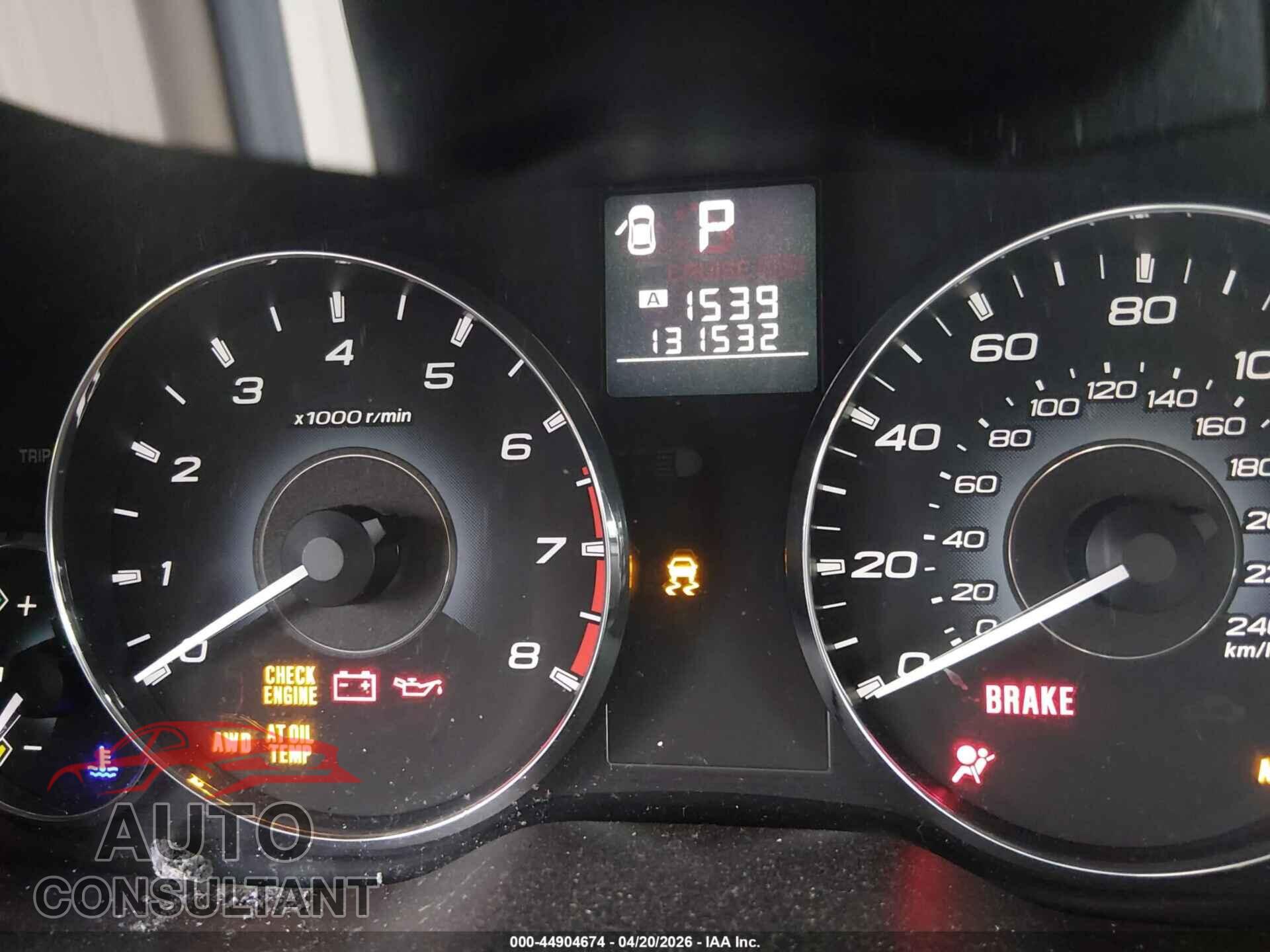 SUBARU OUTBACK 2013 - 4S4BRBCC1D3200630