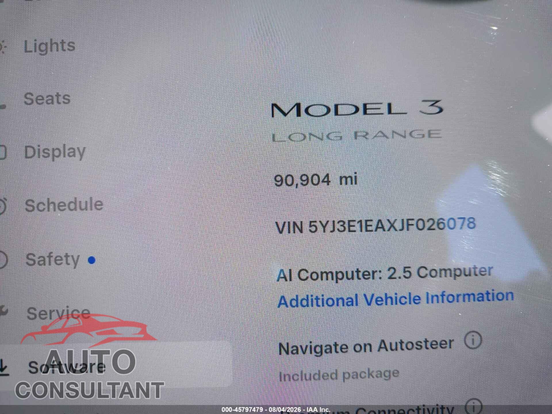 TESLA MODEL 3 2018 - 5YJ3E1EAXJF026078