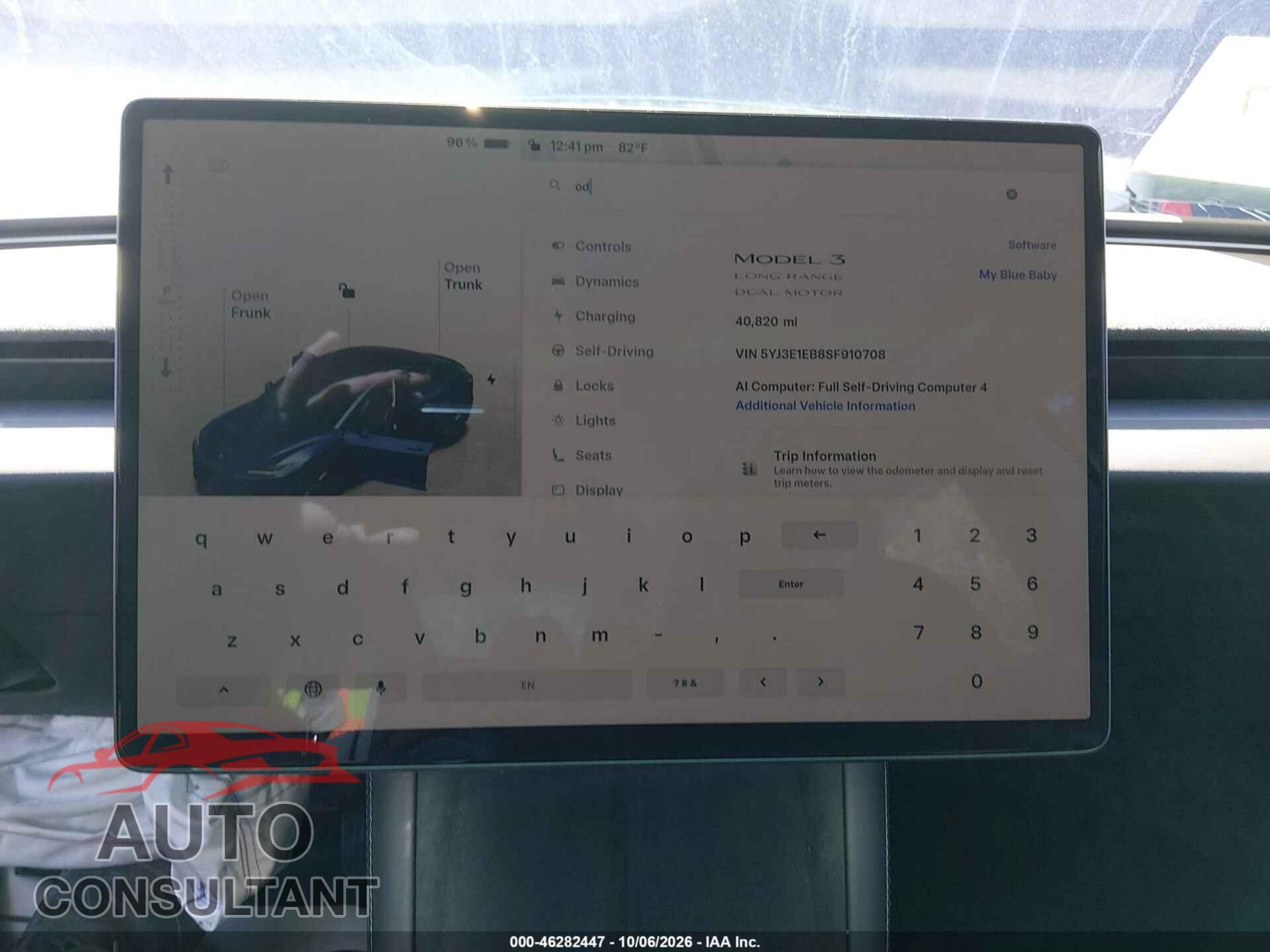TESLA MODEL 3 2025 - 5YJ3E1EB8SF910708