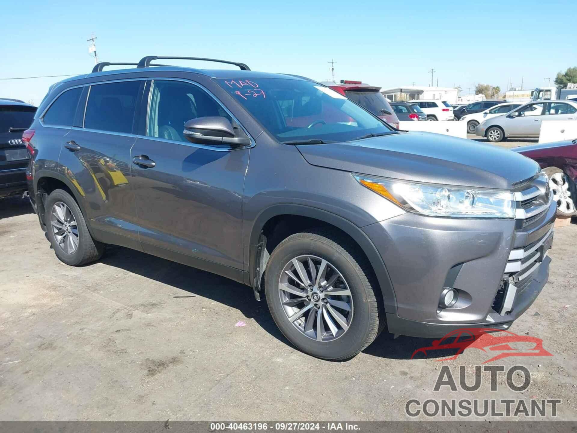 TOYOTA HIGHLANDER 2019 - 5TDJZRFHXKS597850