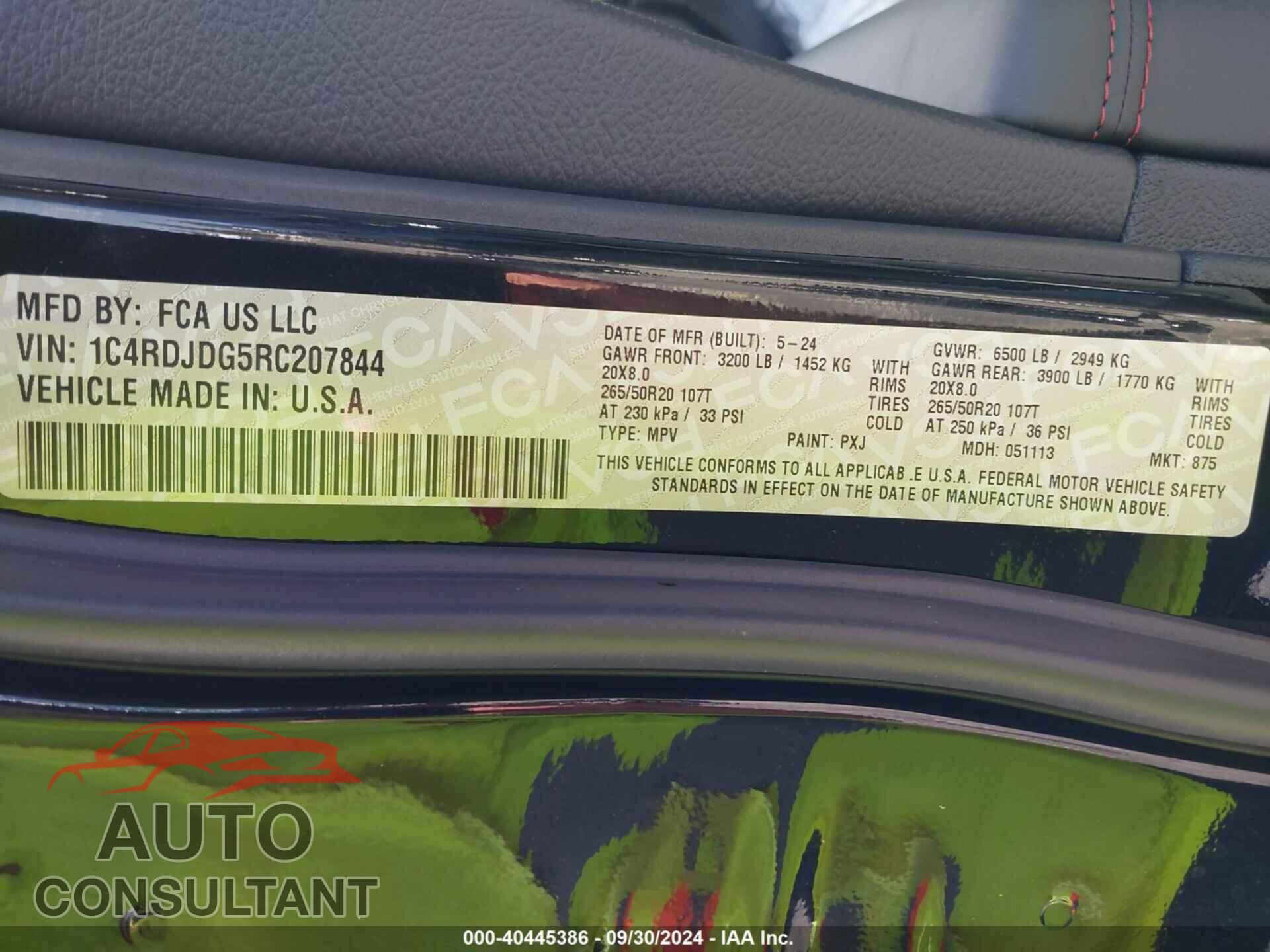 DODGE DURANGO 2024 - 1C4RDJDG5RC207844