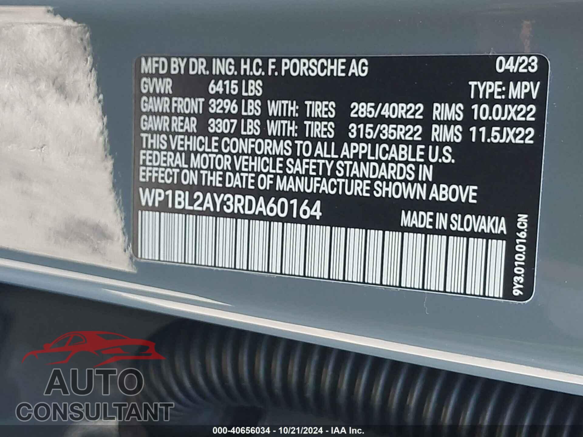 PORSCHE CAYENNE COUPE 2024 - WP1BL2AY3RDA60164