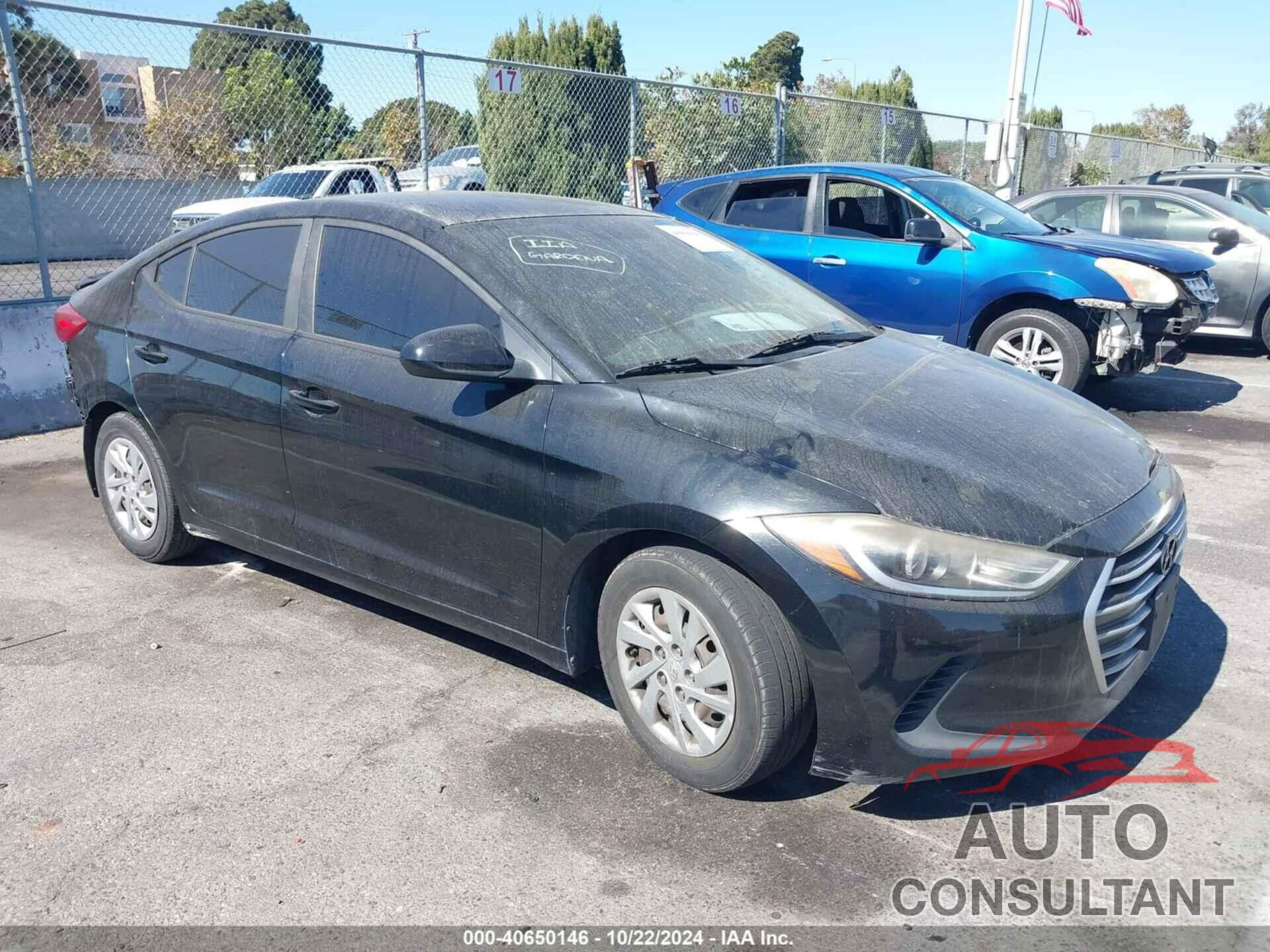 HYUNDAI ELANTRA 2017 - KMHD74LF3HU153797