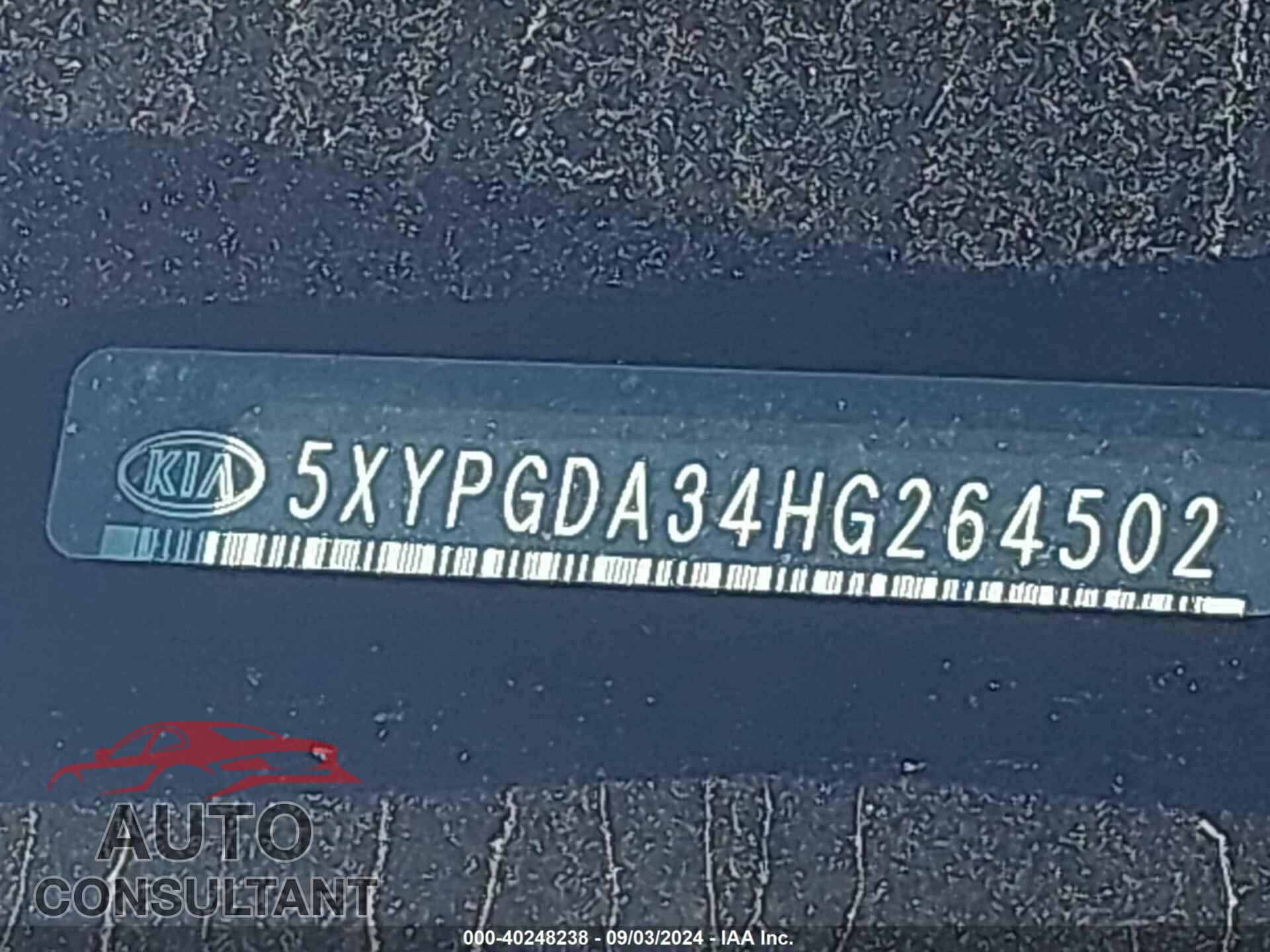 KIA SORENTO 2017 - 5XYPGDA34HG264502