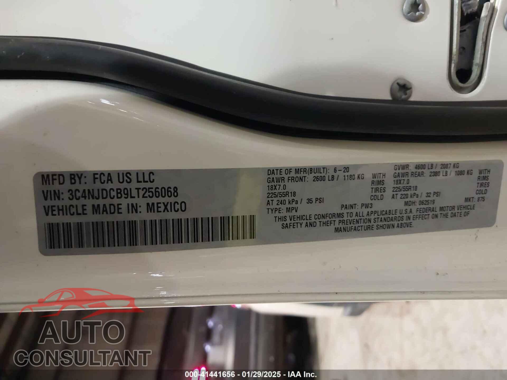 JEEP COMPASS 2020 - 3C4NJDCB9LT256068