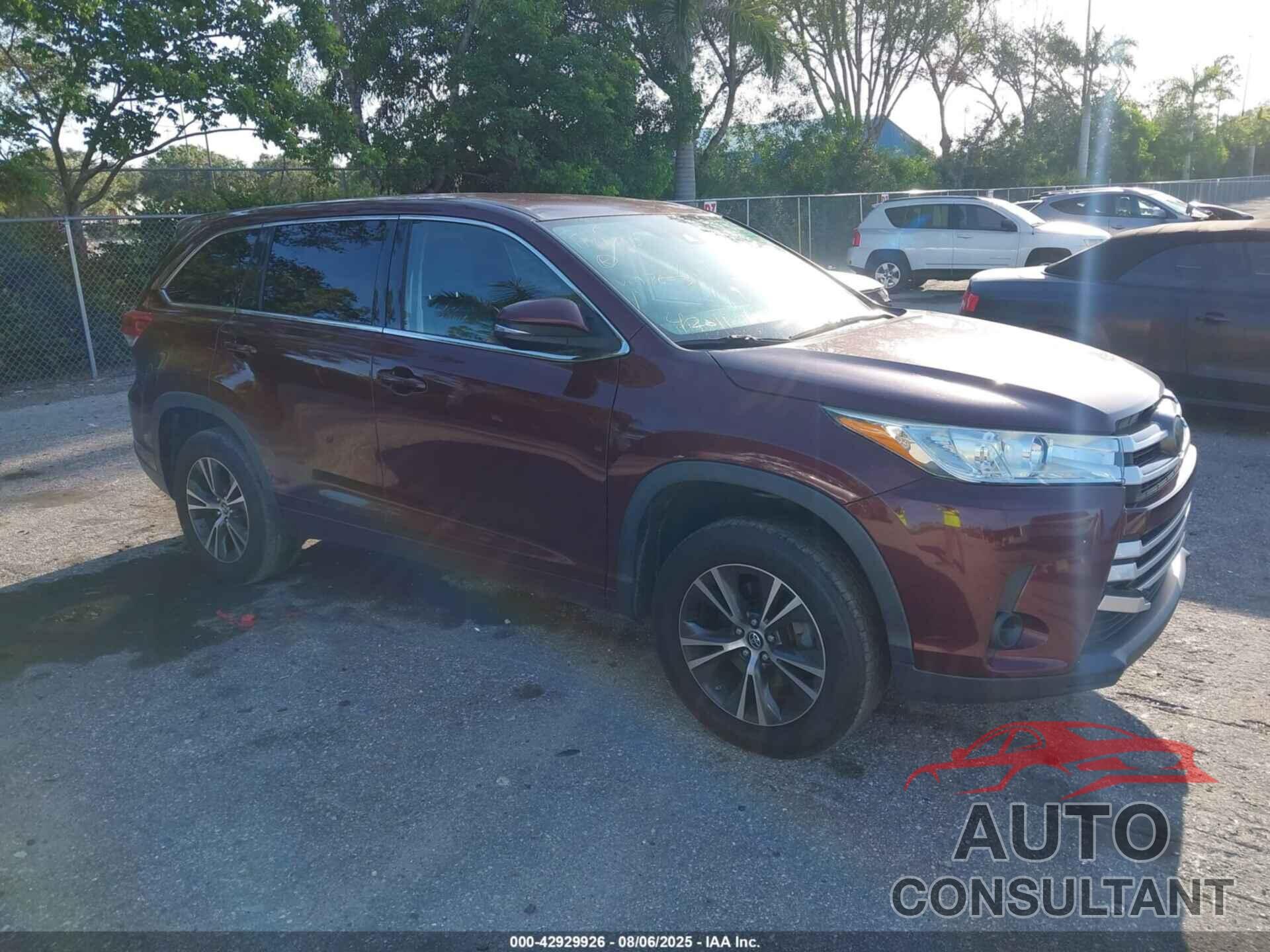 TOYOTA HIGHLANDER 2018 - 5TDZARFH9JS037603