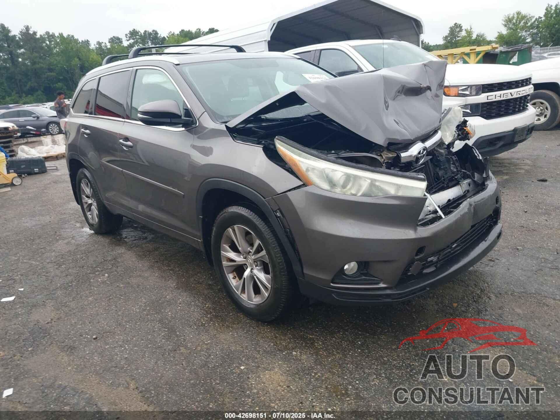 TOYOTA HIGHLANDER 2015 - 5TDJKRFH9FS115508