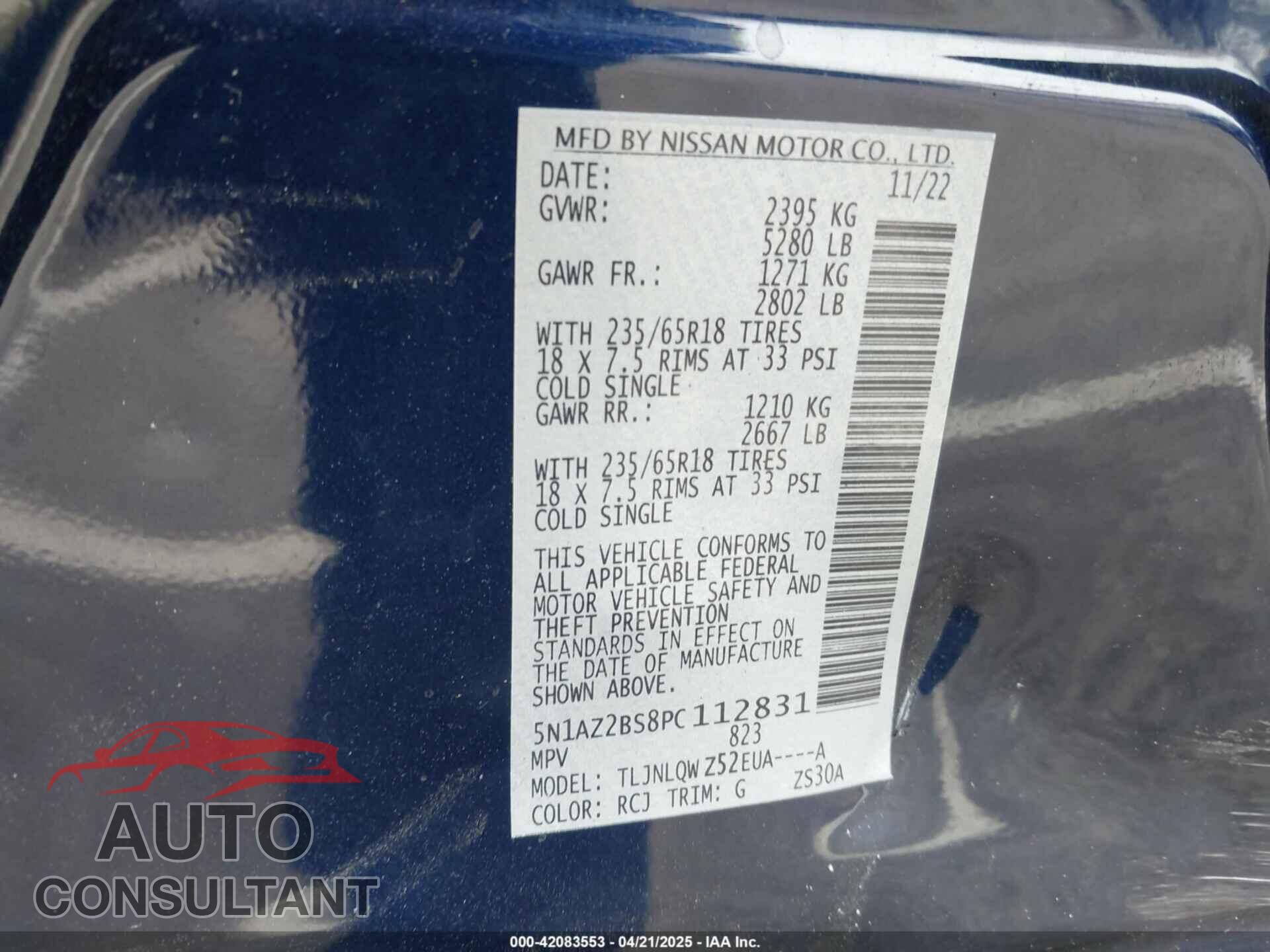 NISSAN MURANO 2023 - 5N1AZ2BS8PC112831