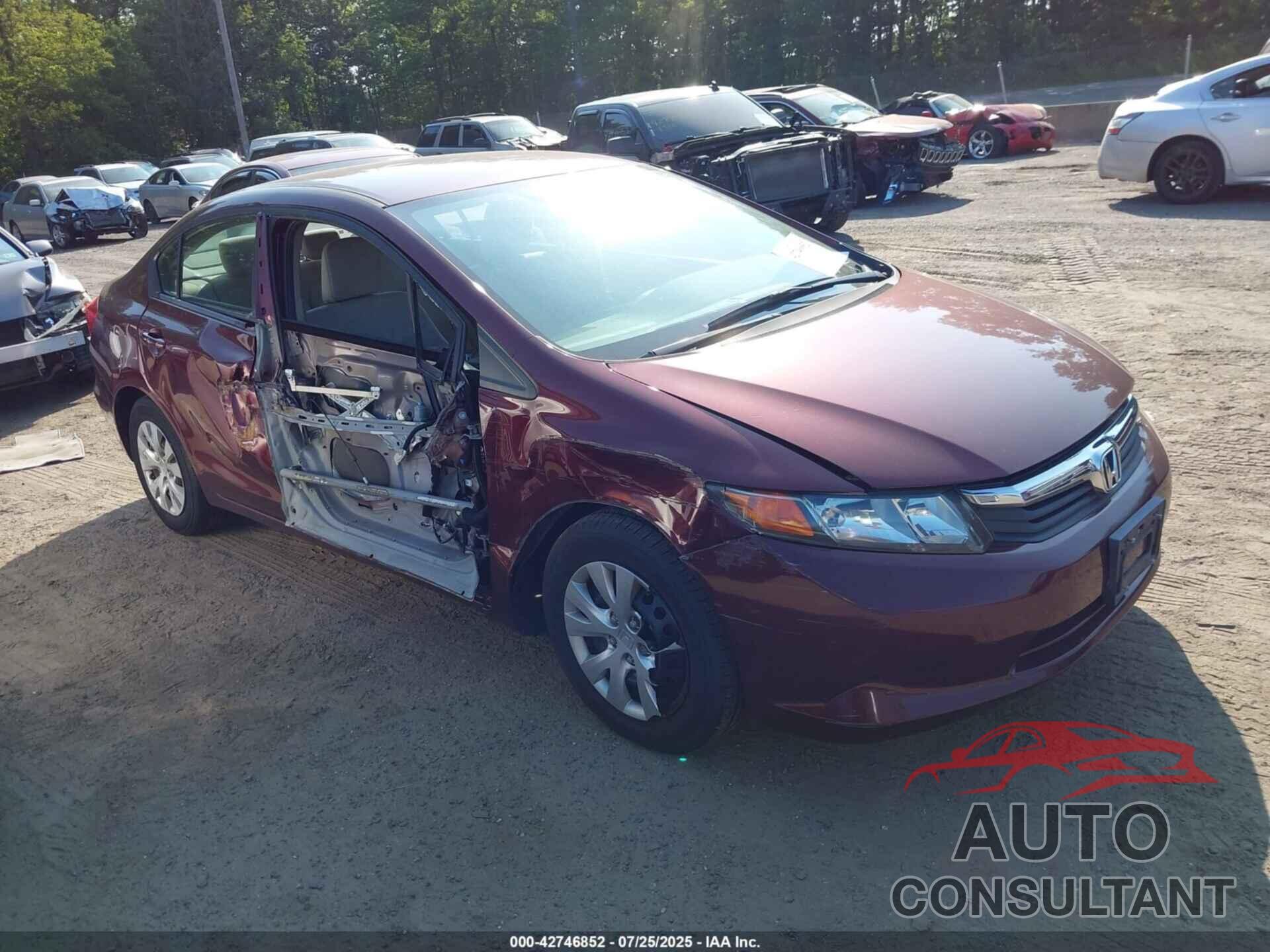 HONDA CIVIC 2012 - 19XFB2F58CE330161