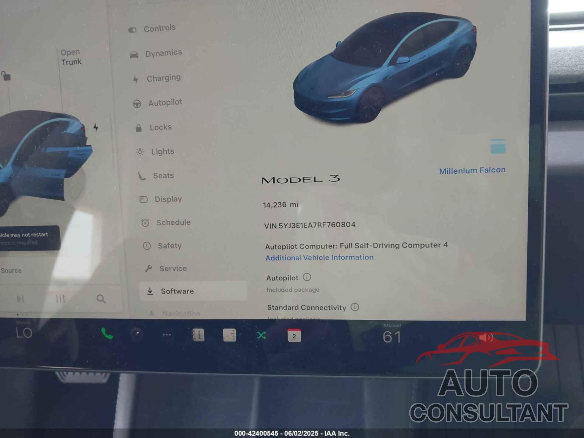 TESLA MODEL 3 2024 - 5YJ3E1EA7RF760804