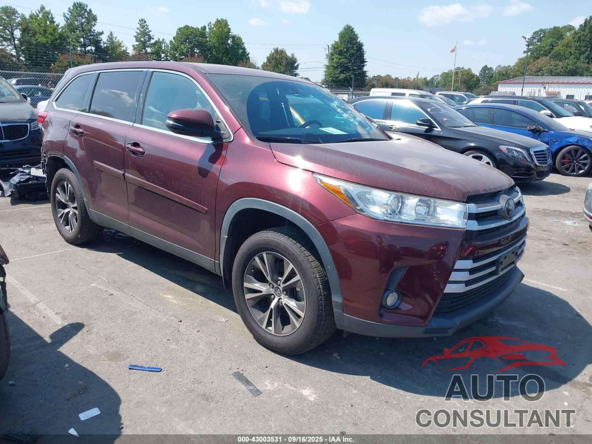 TOYOTA HIGHLANDER 2019 - 5TDBZRFH9KS954164