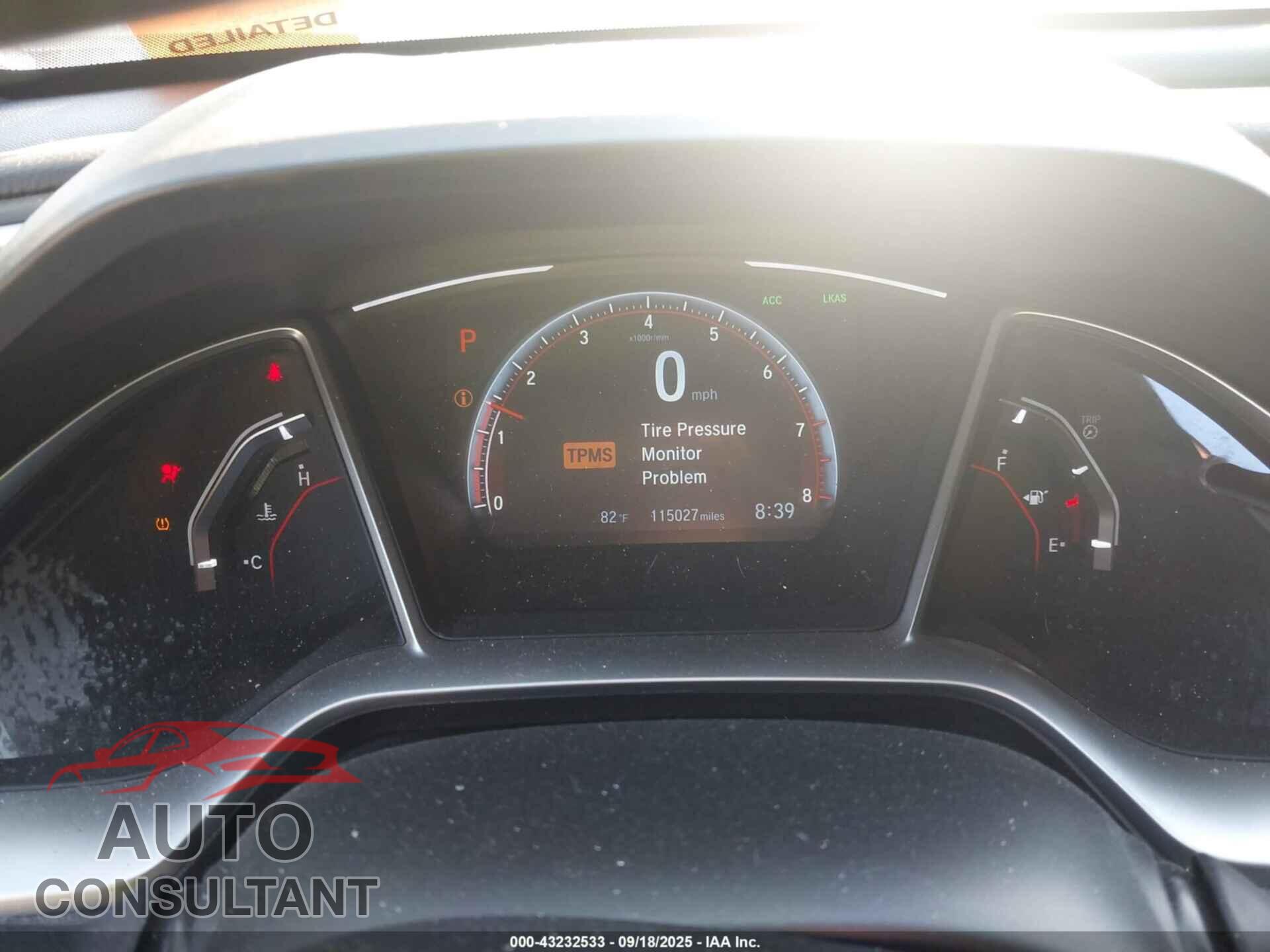 HONDA CIVIC 2019 - 2HGFC2F83KH547211