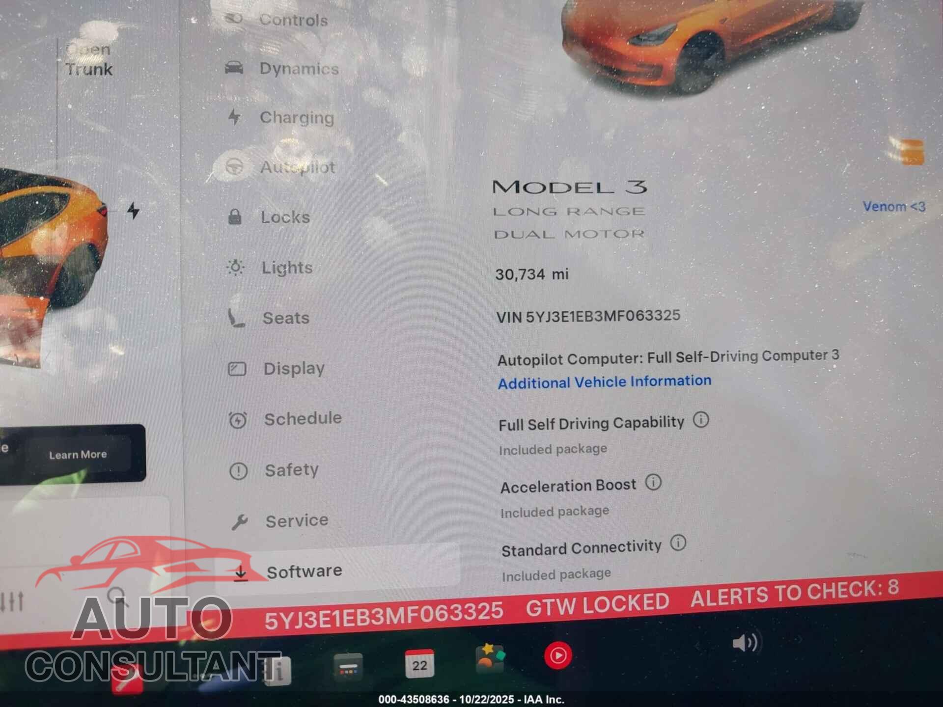 TESLA MODEL 3 2021 - 5YJ3E1EB3MF063325