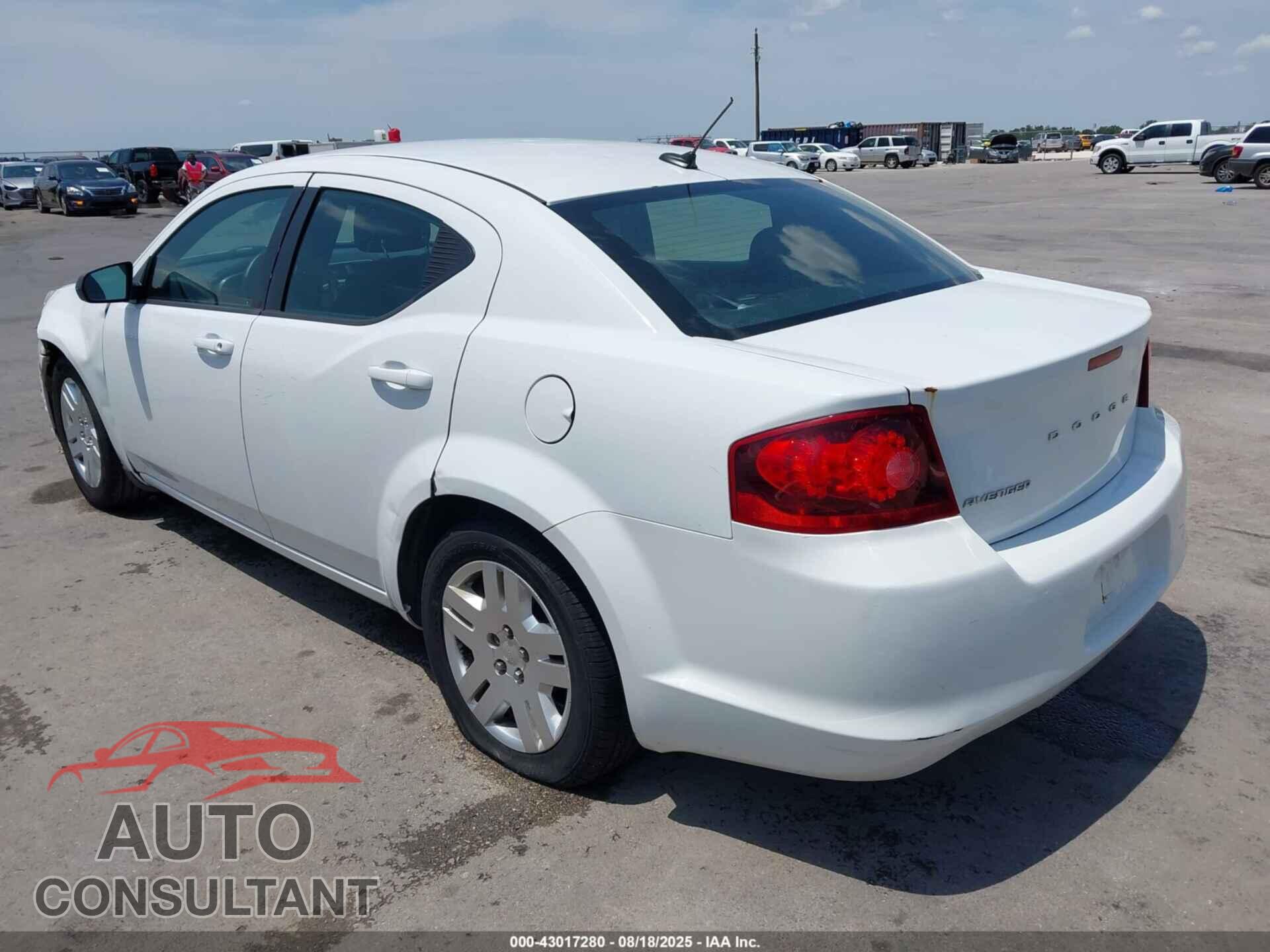DODGE AVENGER 2012 - 1C3CDZAB6CN143357
