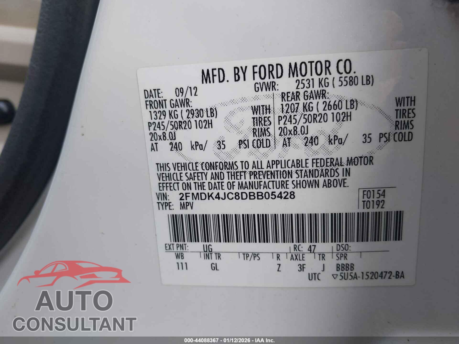FORD EDGE 2013 - 2FMDK4JC8DBB05428