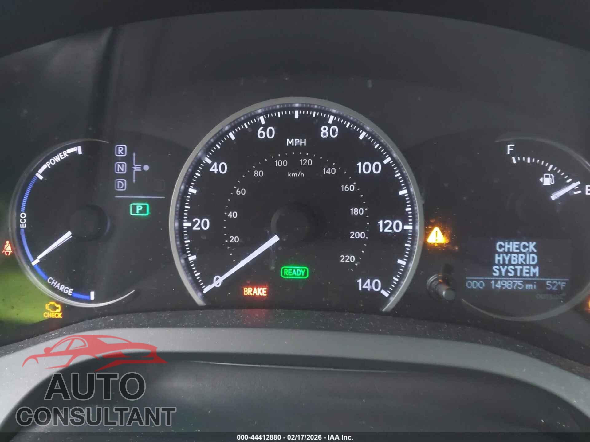 LEXUS CT 200H 2013 - JTHKD5BH1D2173404