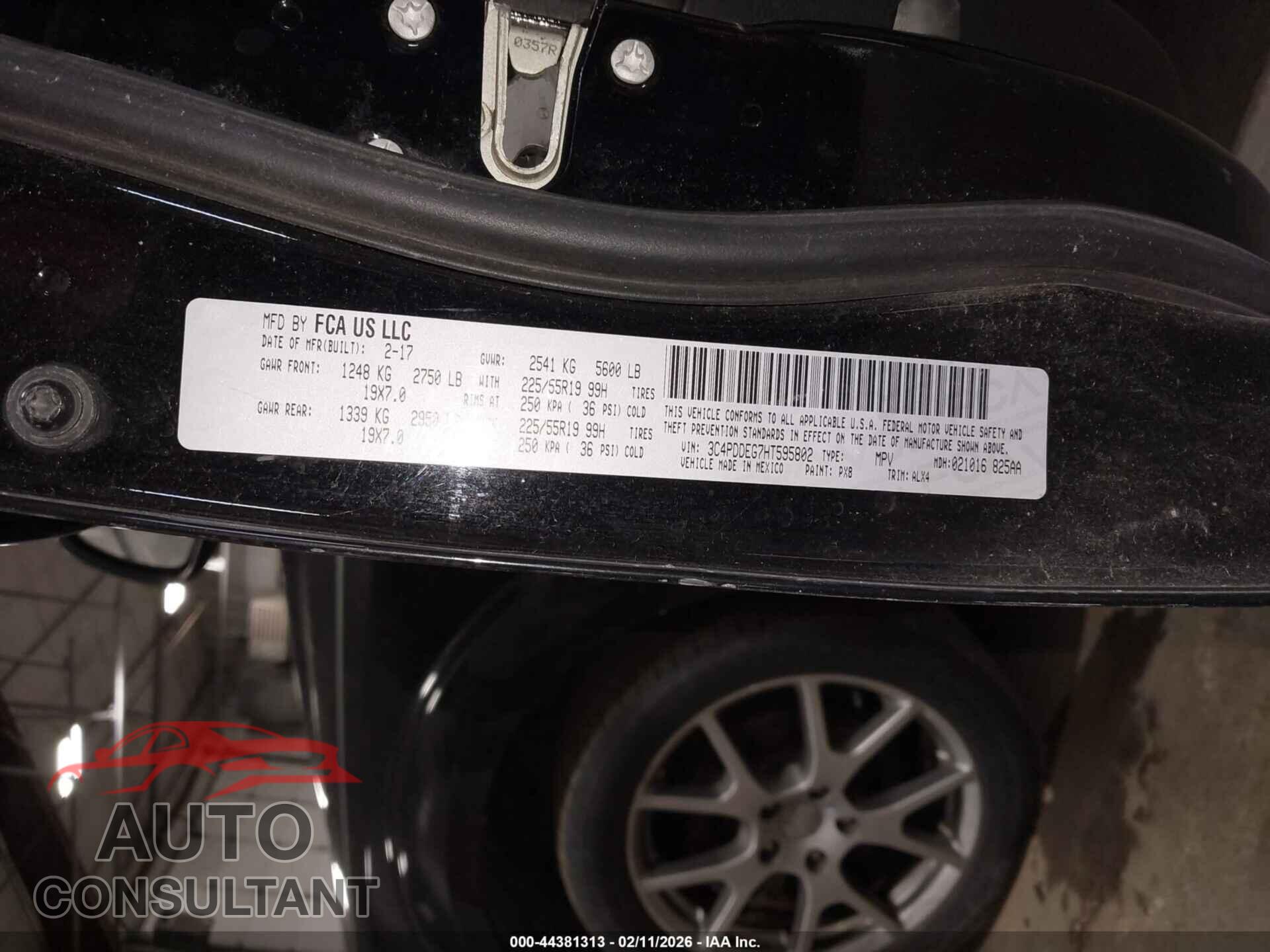 DODGE JOURNEY 2017 - 3C4PDDEG7HT595802