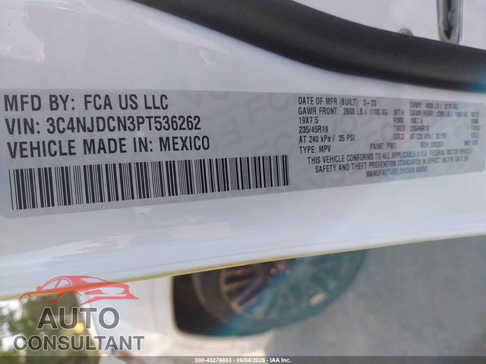 JEEP COMPASS 2023 - 3C4NJDCN3PT536262