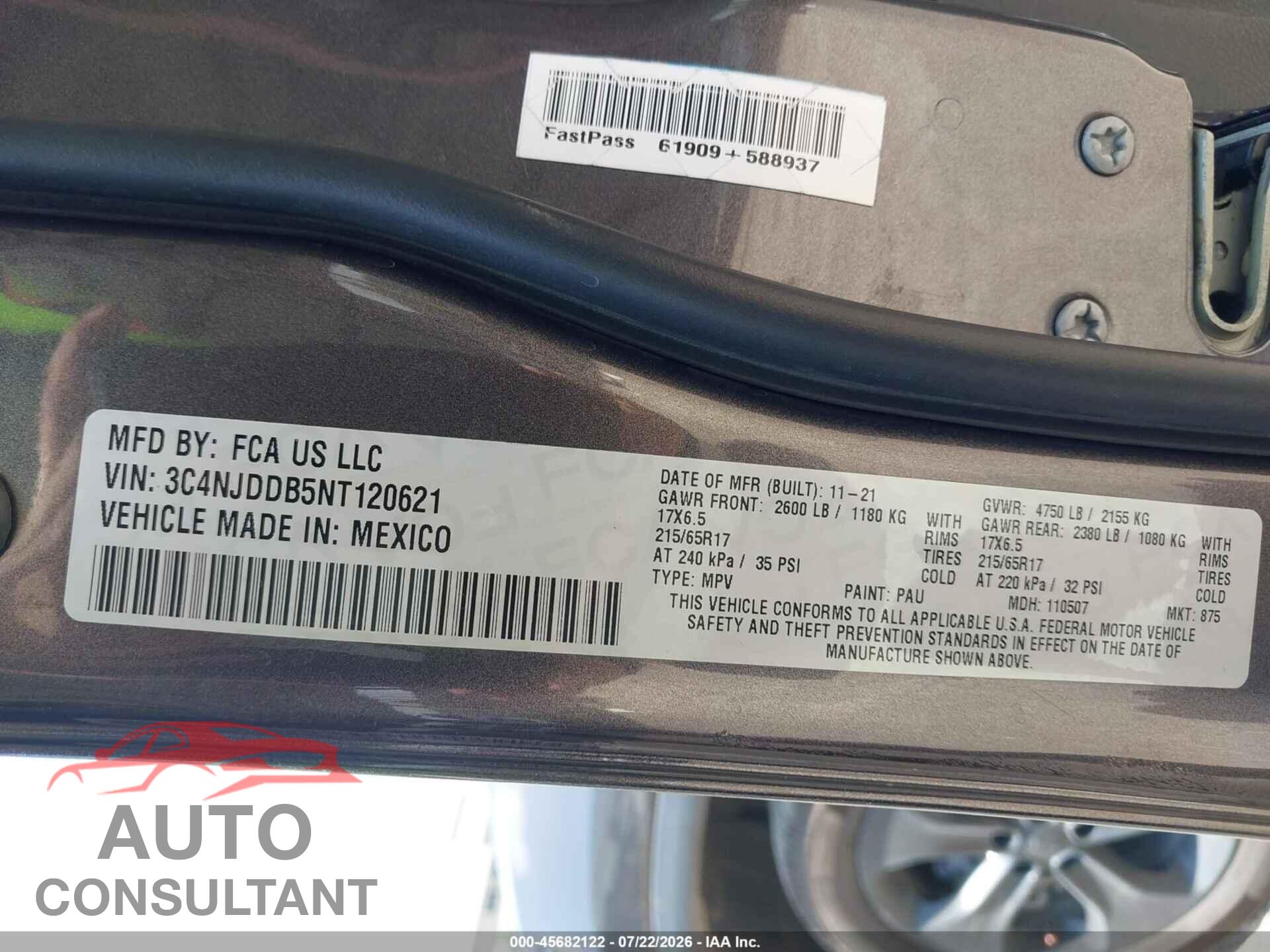 JEEP COMPASS 2022 - 3C4NJDDB5NT120621