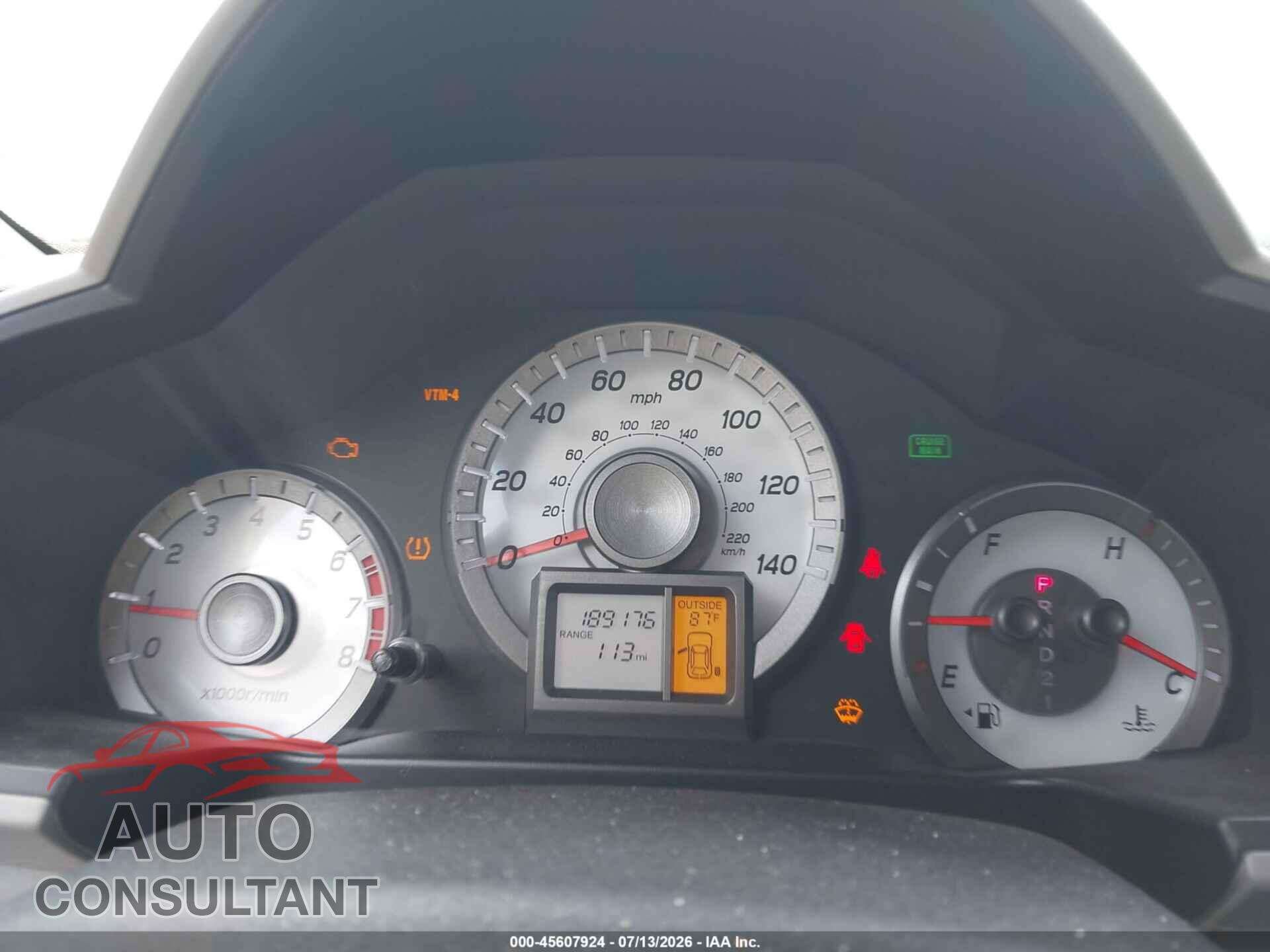 HONDA PILOT 2012 - 5FNYF4H6XCB039590