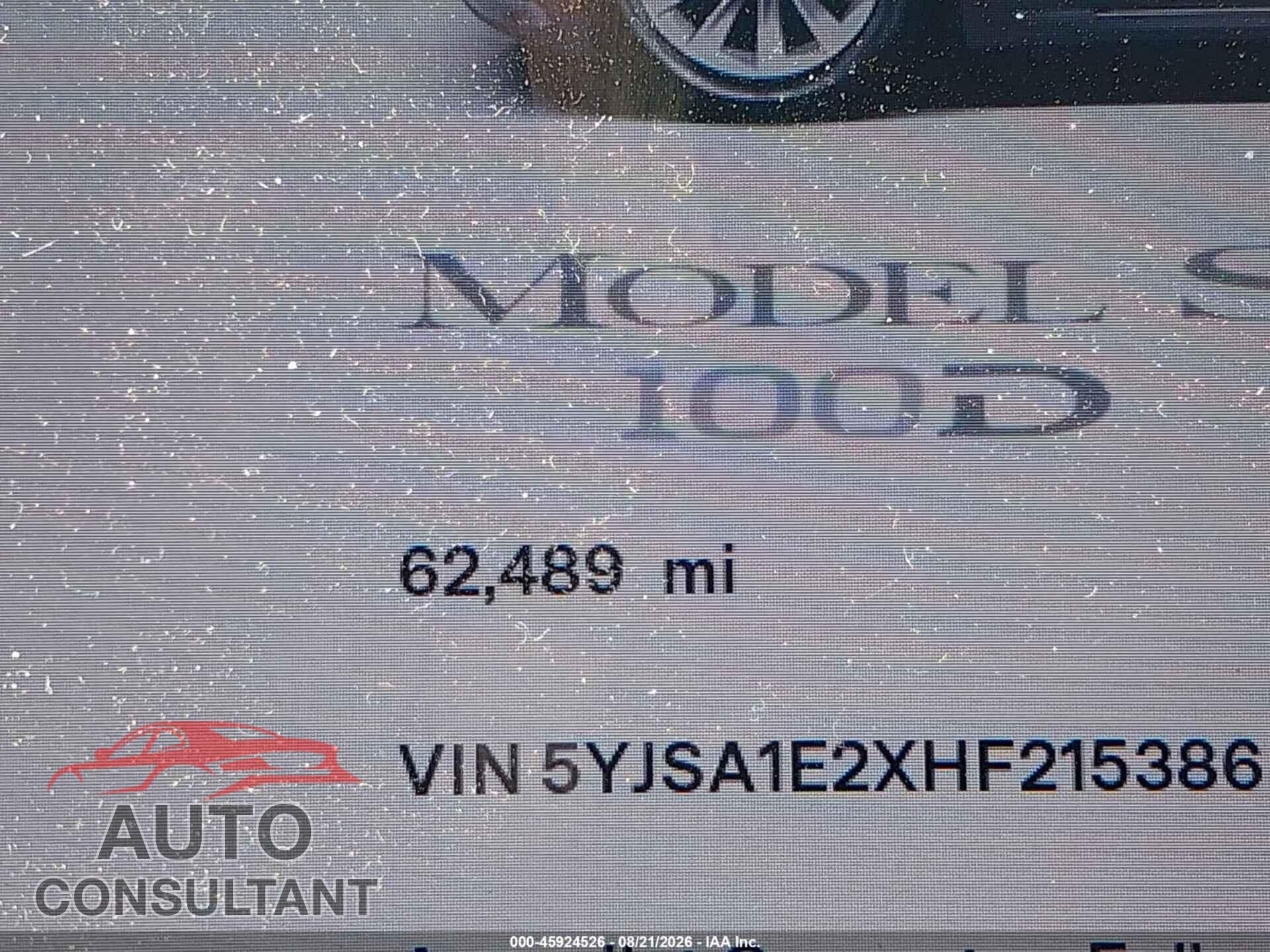 TESLA MODEL S 2017 - 5YJSA1E2XHF215386