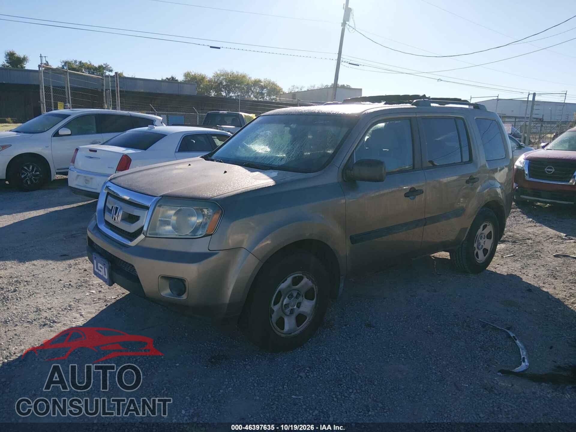 HONDA PILOT 2011 - 5FNYF3H23BB024273