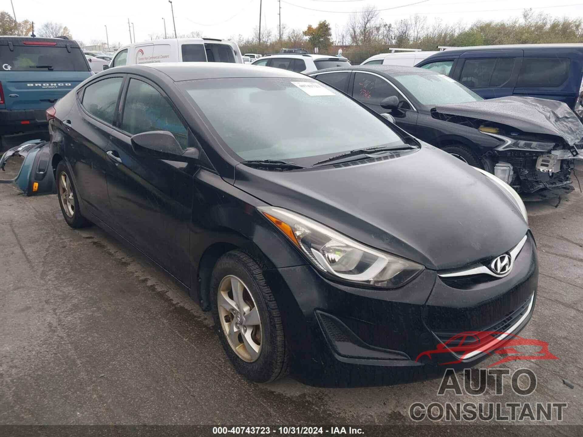 HYUNDAI ELANTRA 2014 - KMHDH4AE0EU172116