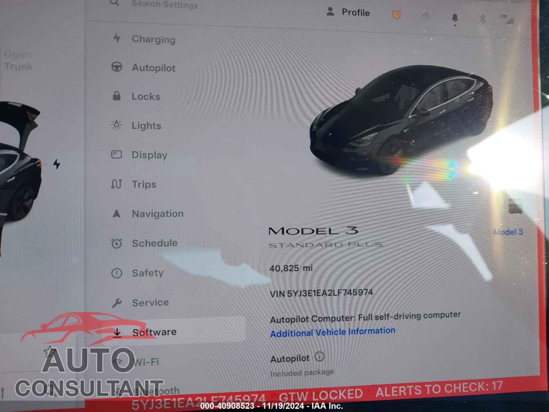 TESLA MODEL 3 2020 - 5YJ3E1EA2LF745974