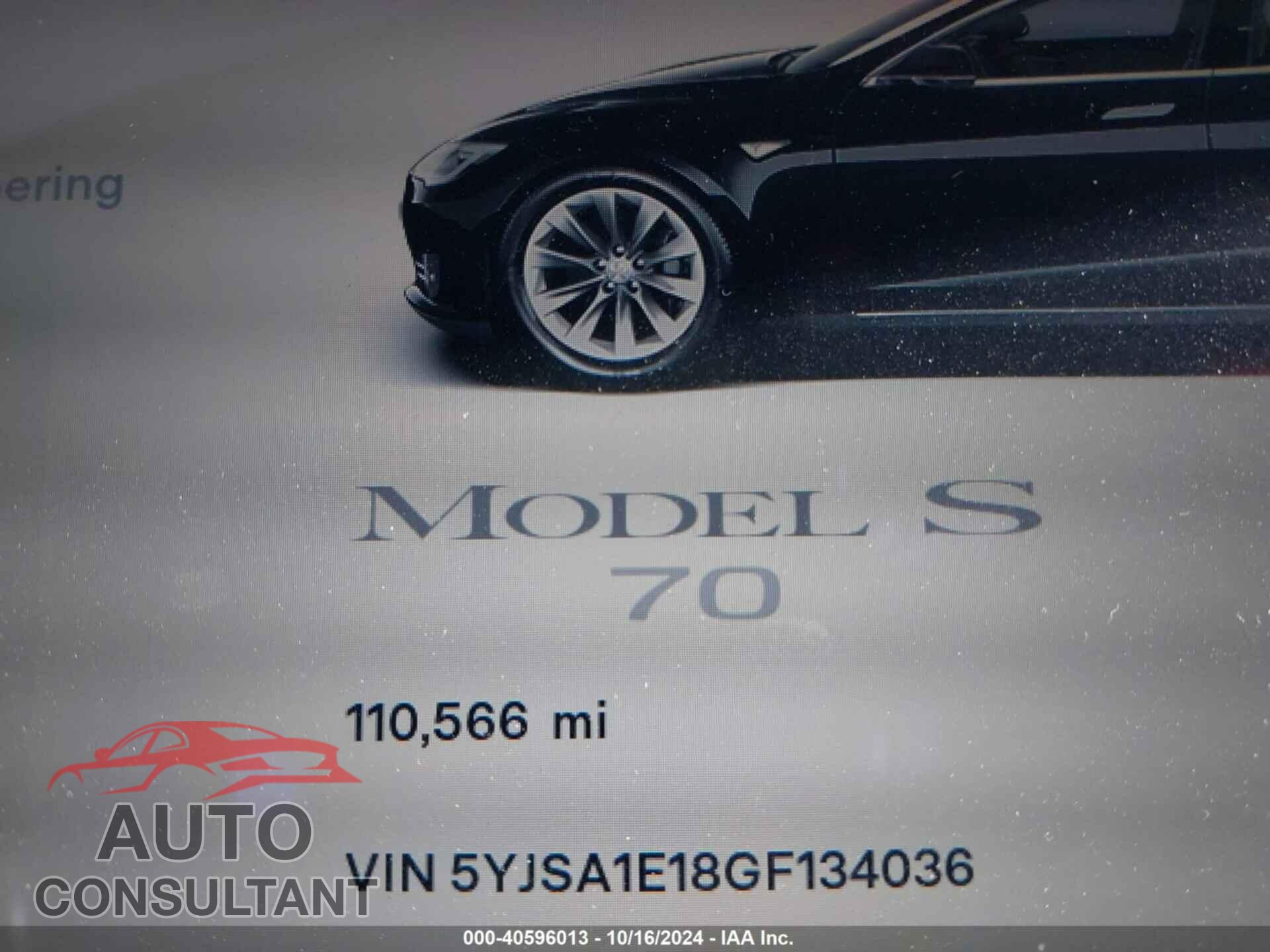 TESLA MODEL S 2016 - 5YJSA1E18GF134036