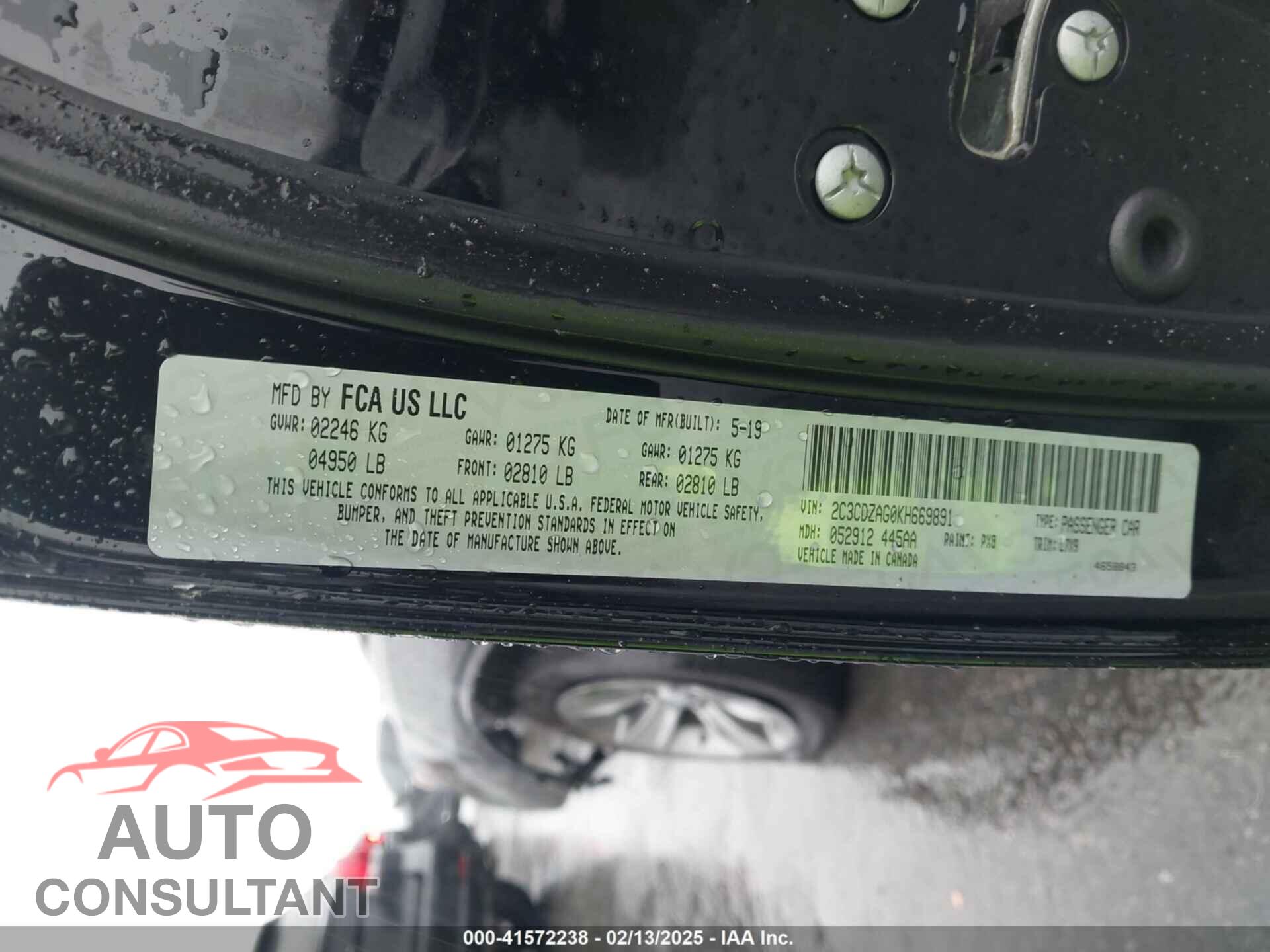 DODGE CHALLENGER 2019 - 2C3CDZAG0KH669891