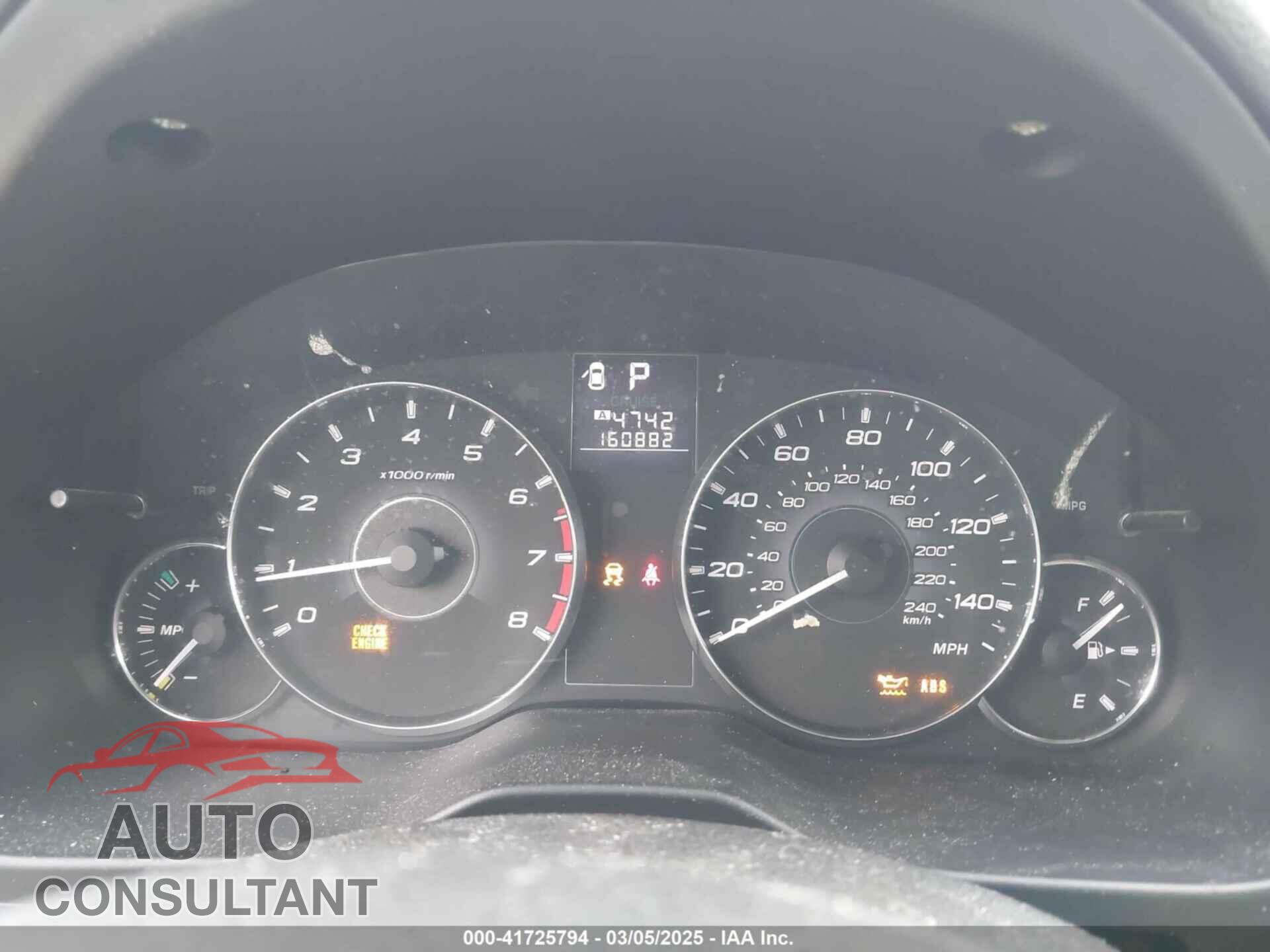 SUBARU OUTBACK 2012 - 4S4BRBCC4C3296090
