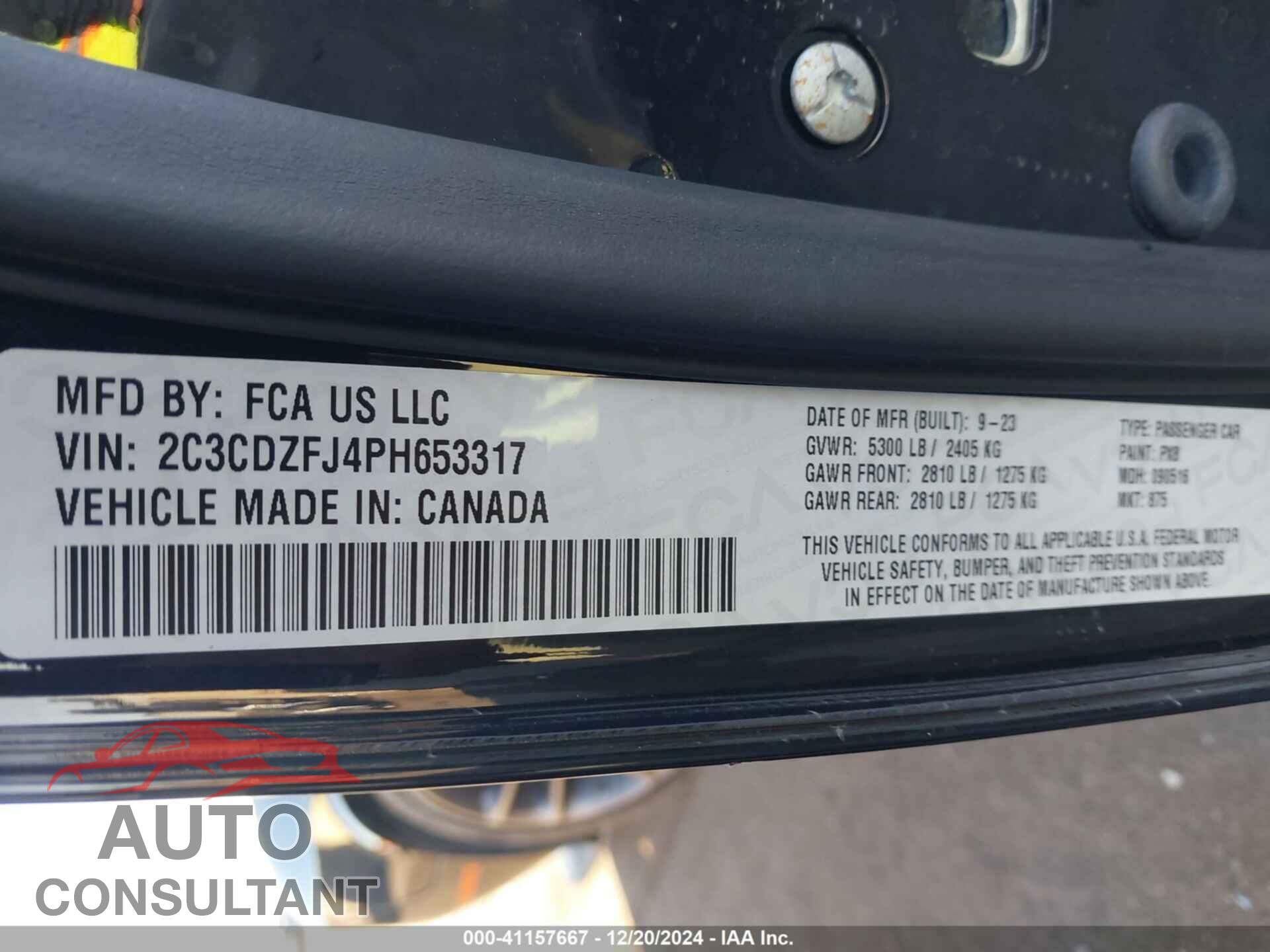 DODGE CHALLENGER 2023 - 2C3CDZFJ4PH653317