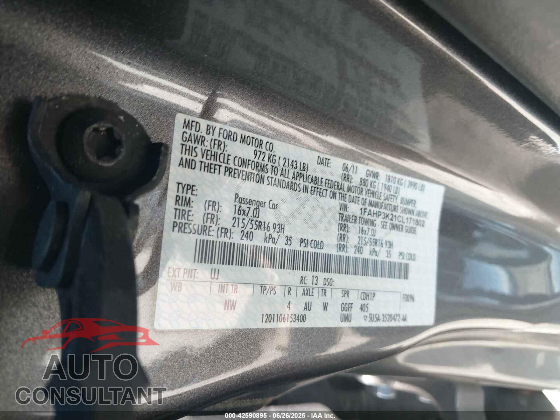 FORD FOCUS 2012 - 1FAHP3K21CL171802