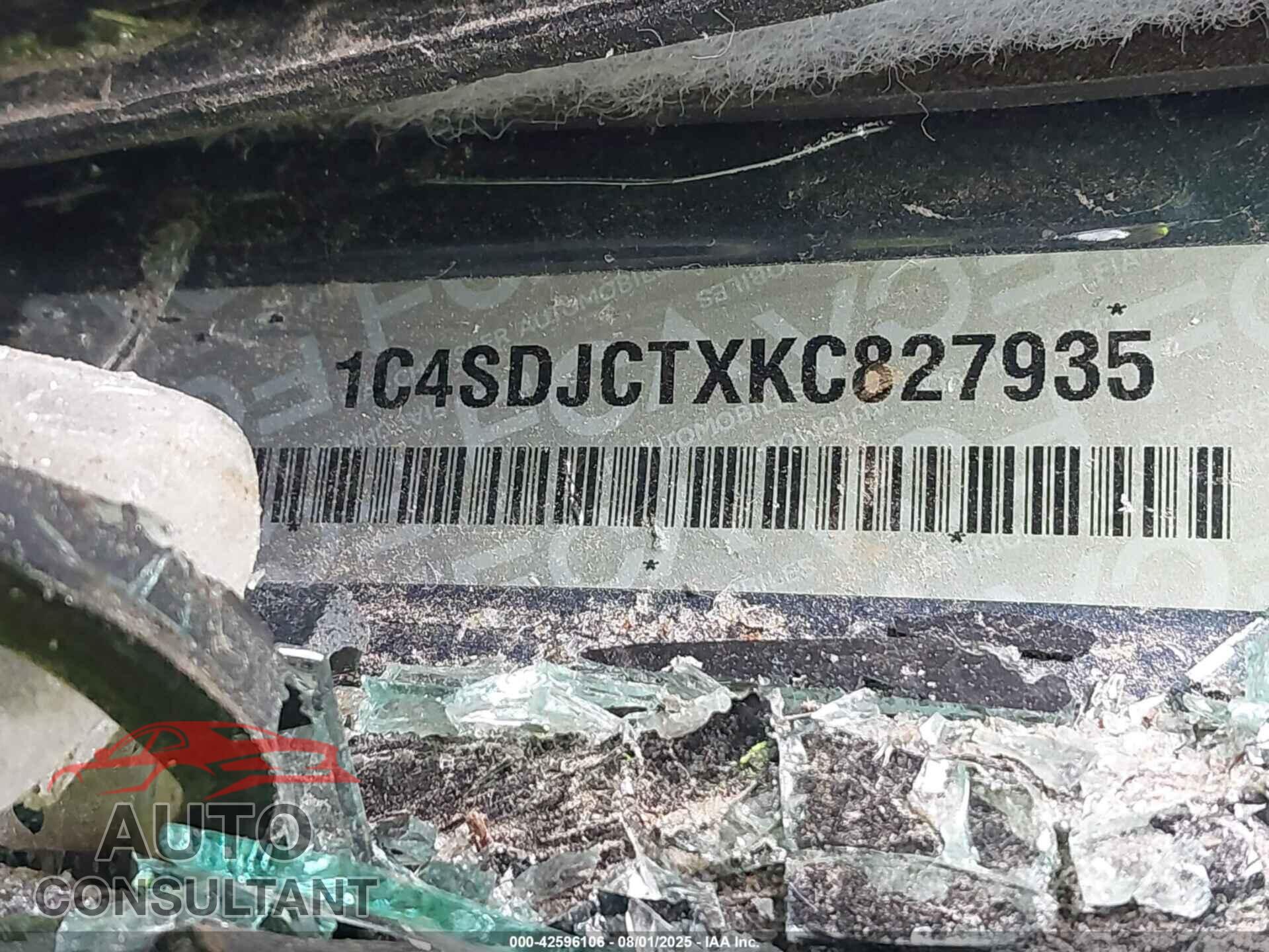 DODGE DURANGO 2019 - 1C4SDJCTXKC827935