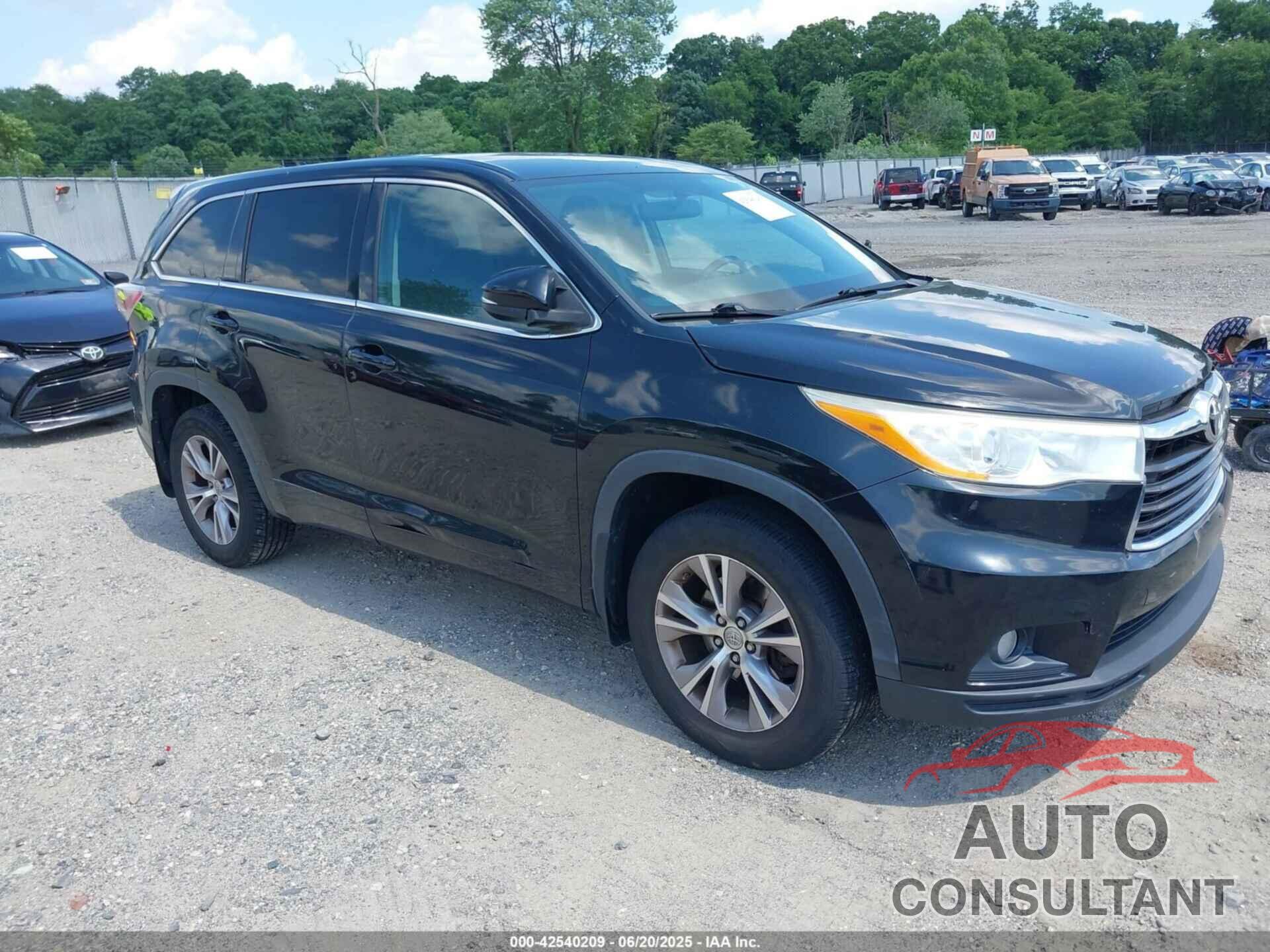 TOYOTA HIGHLANDER 2014 - 5TDBKRFH6ESO42391