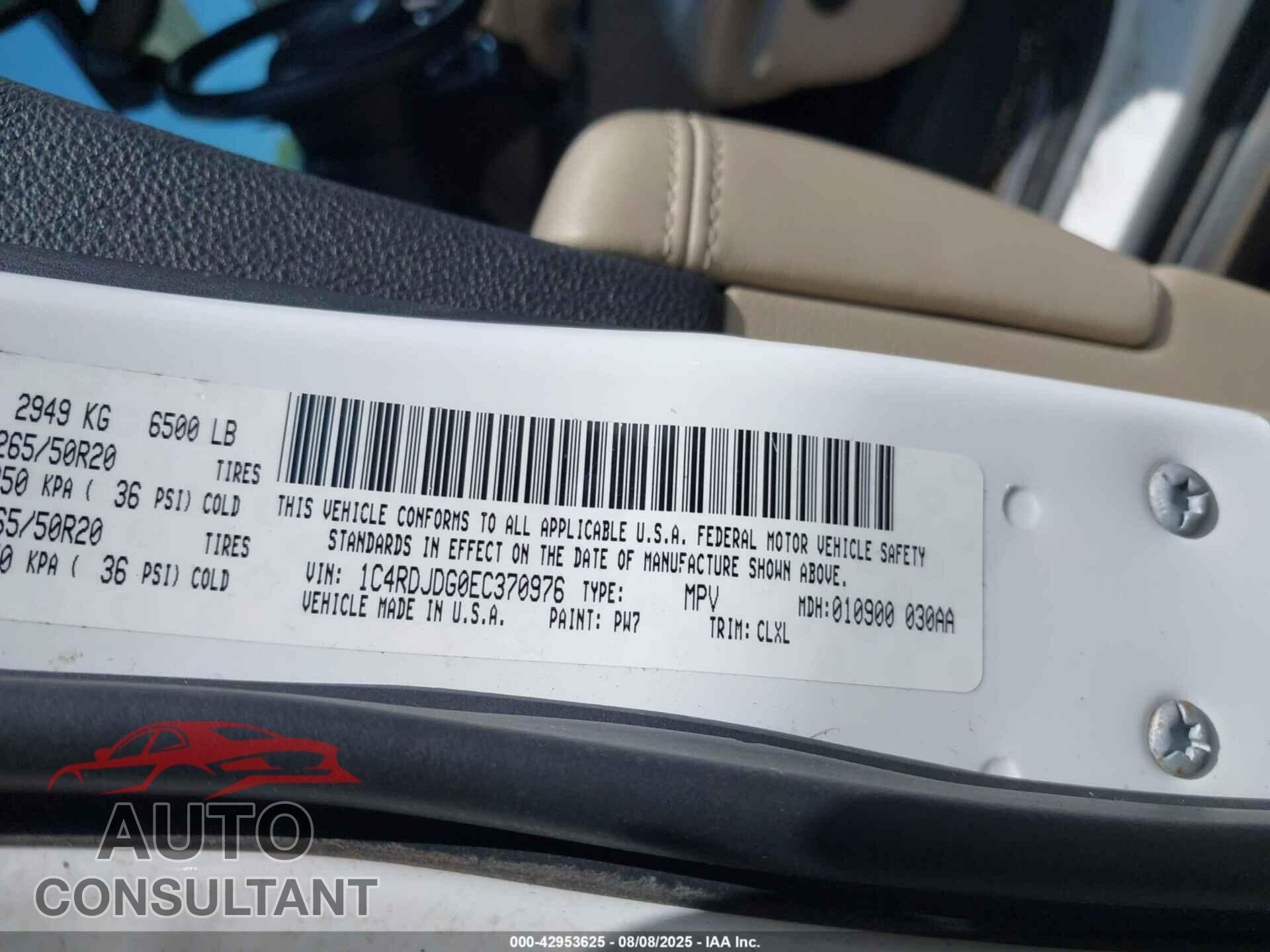 DODGE DURANGO 2014 - 1C4RDJDG0EC370976