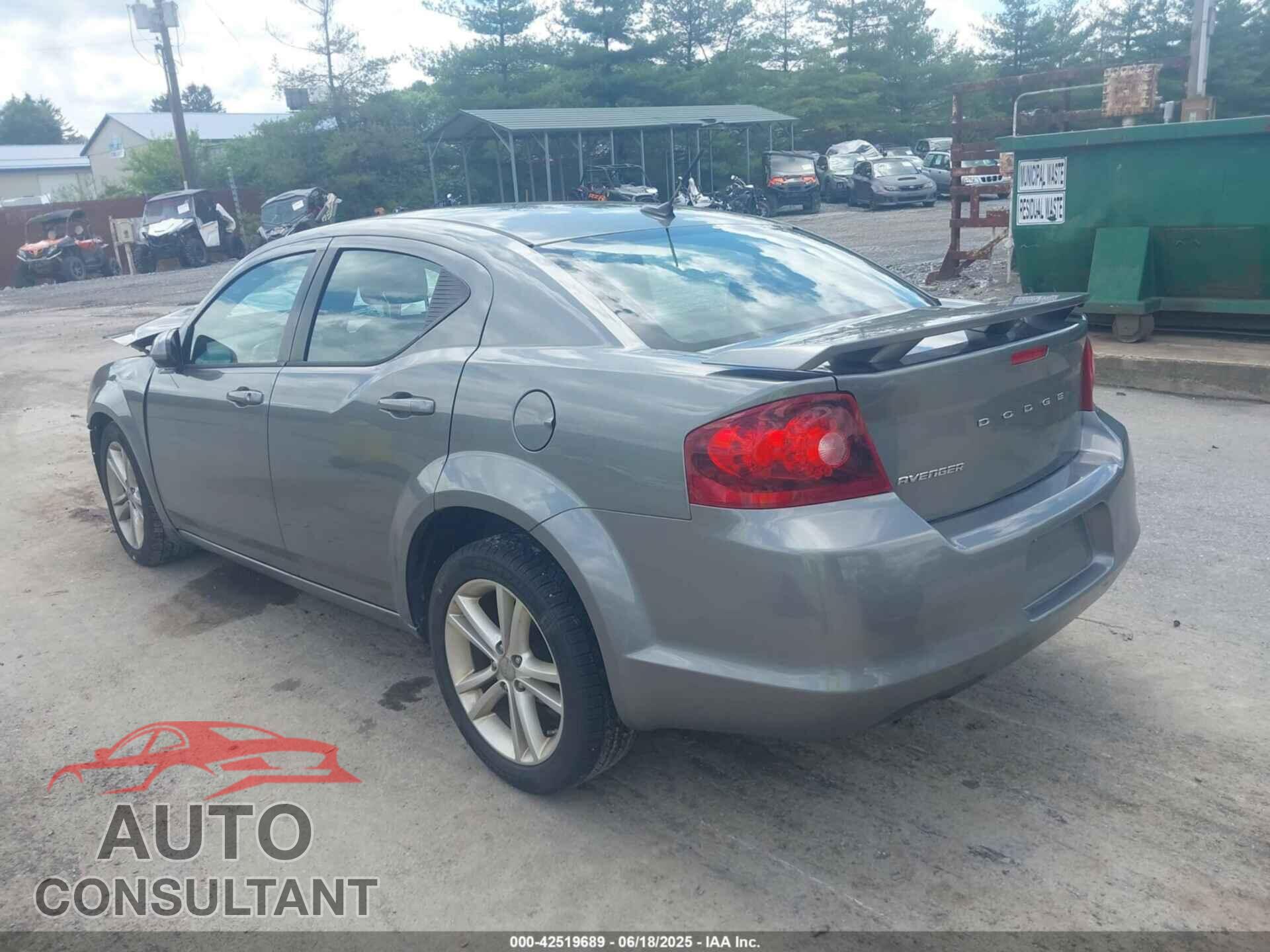 DODGE AVENGER 2012 - 1C3CDZEG2CN123273