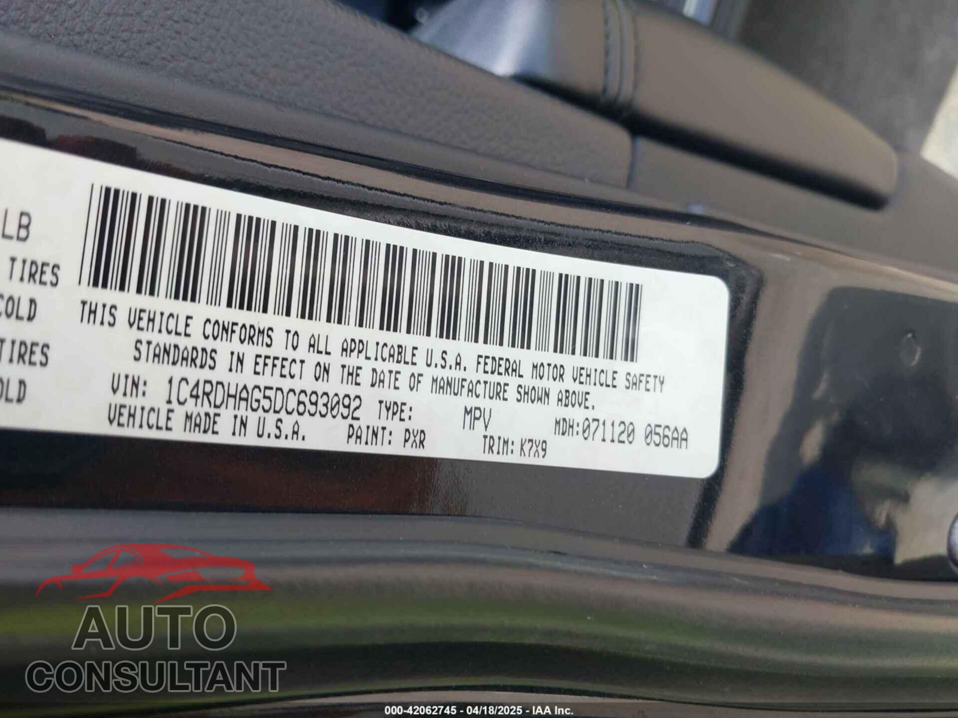 DODGE DURANGO 2013 - 1C4RDHAG5DC693092