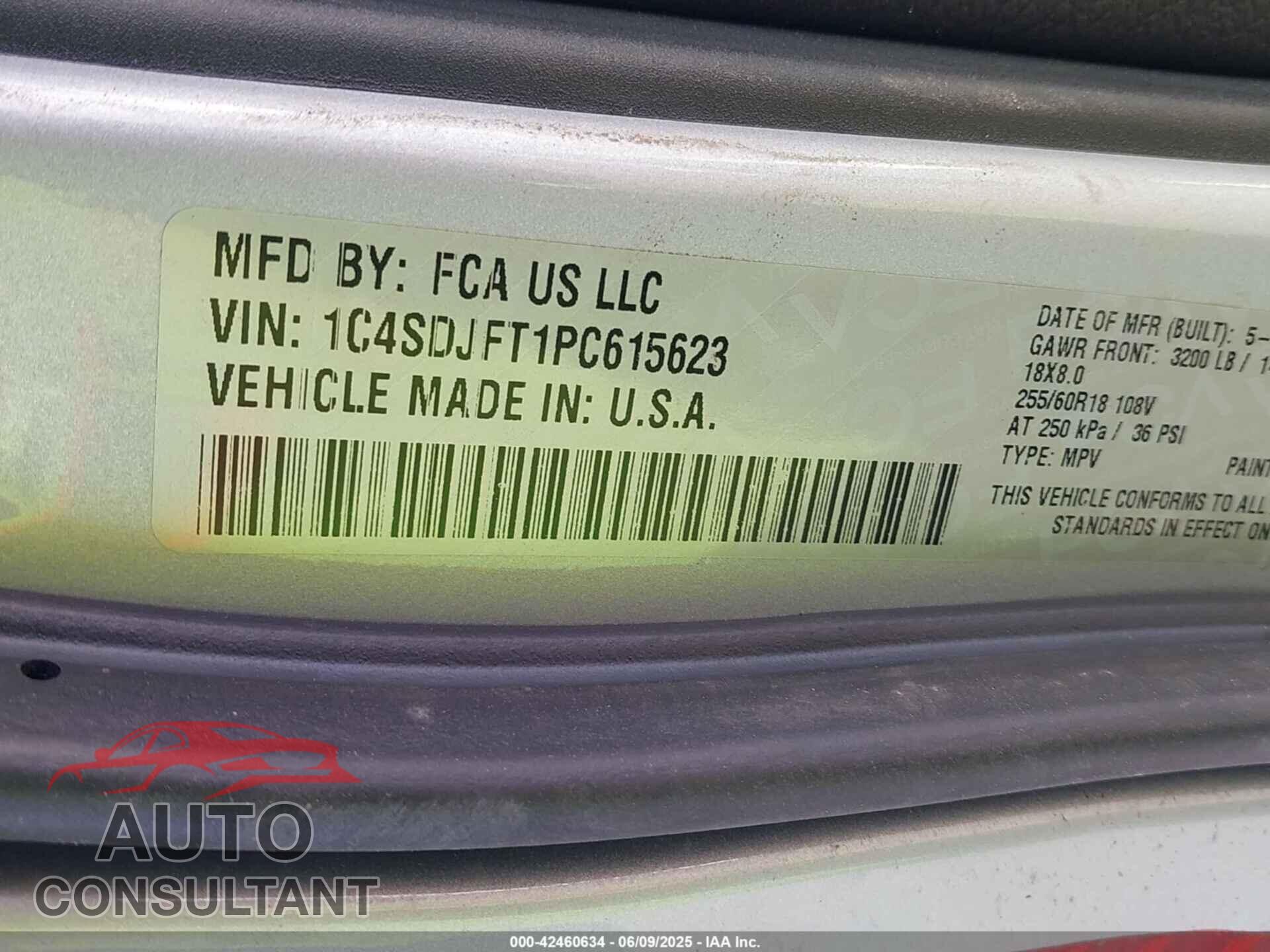 DODGE DURANGO 2023 - 1C4SDJFT1PC615623