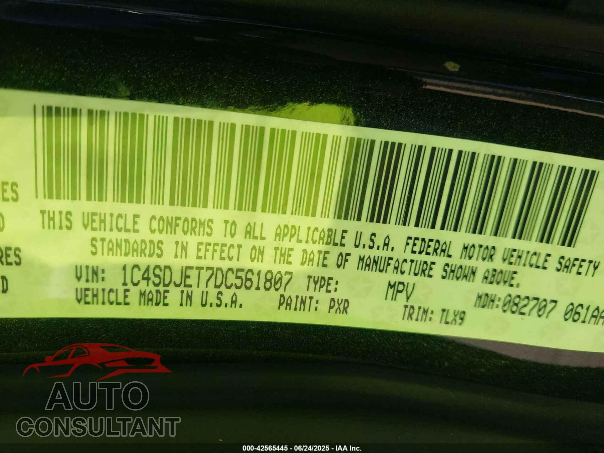 DODGE DURANGO 2013 - 1C4SDJET7DC561807