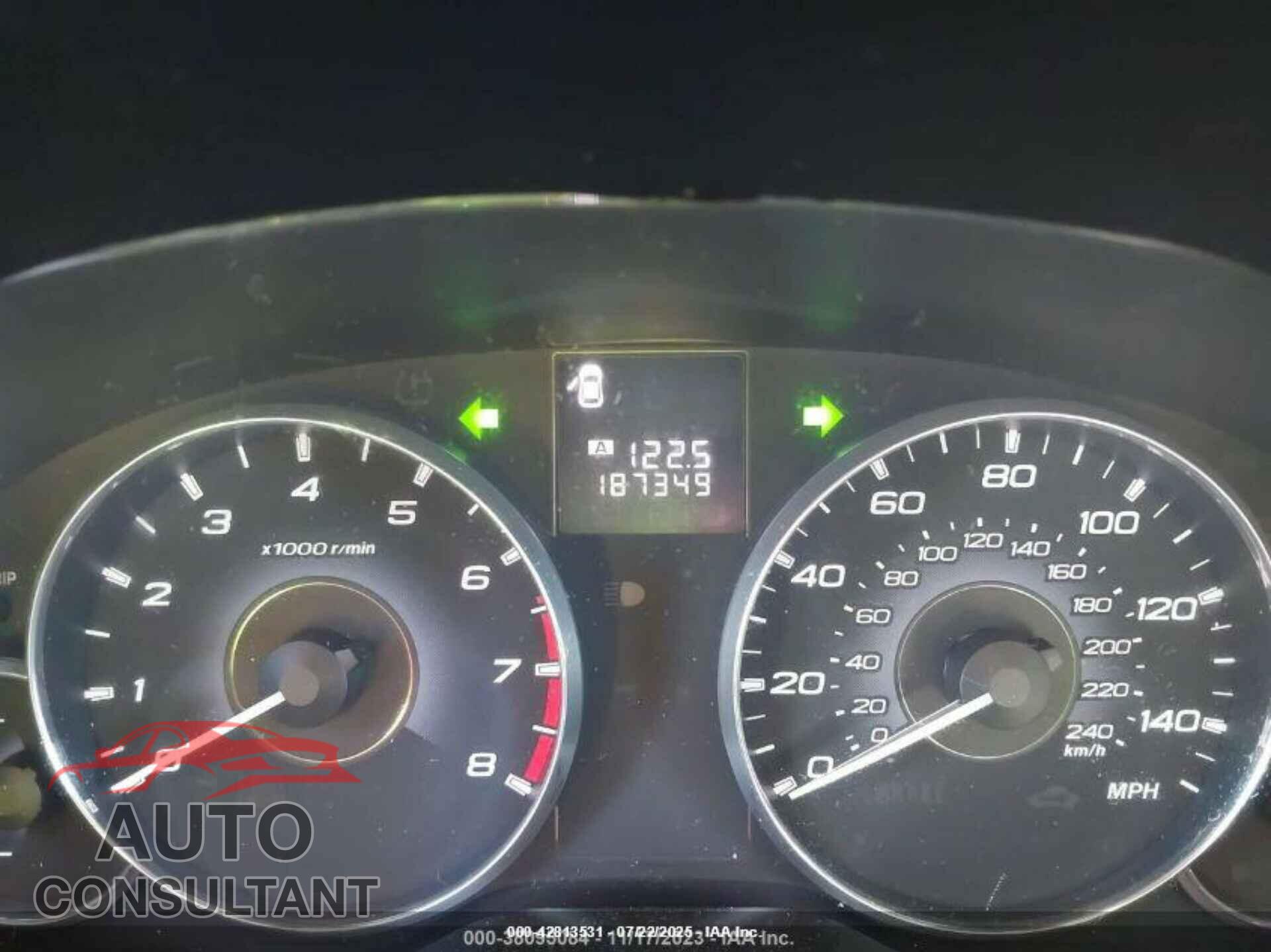 SUBARU OUTBACK 2012 - 4S4BRBFC7C1216191