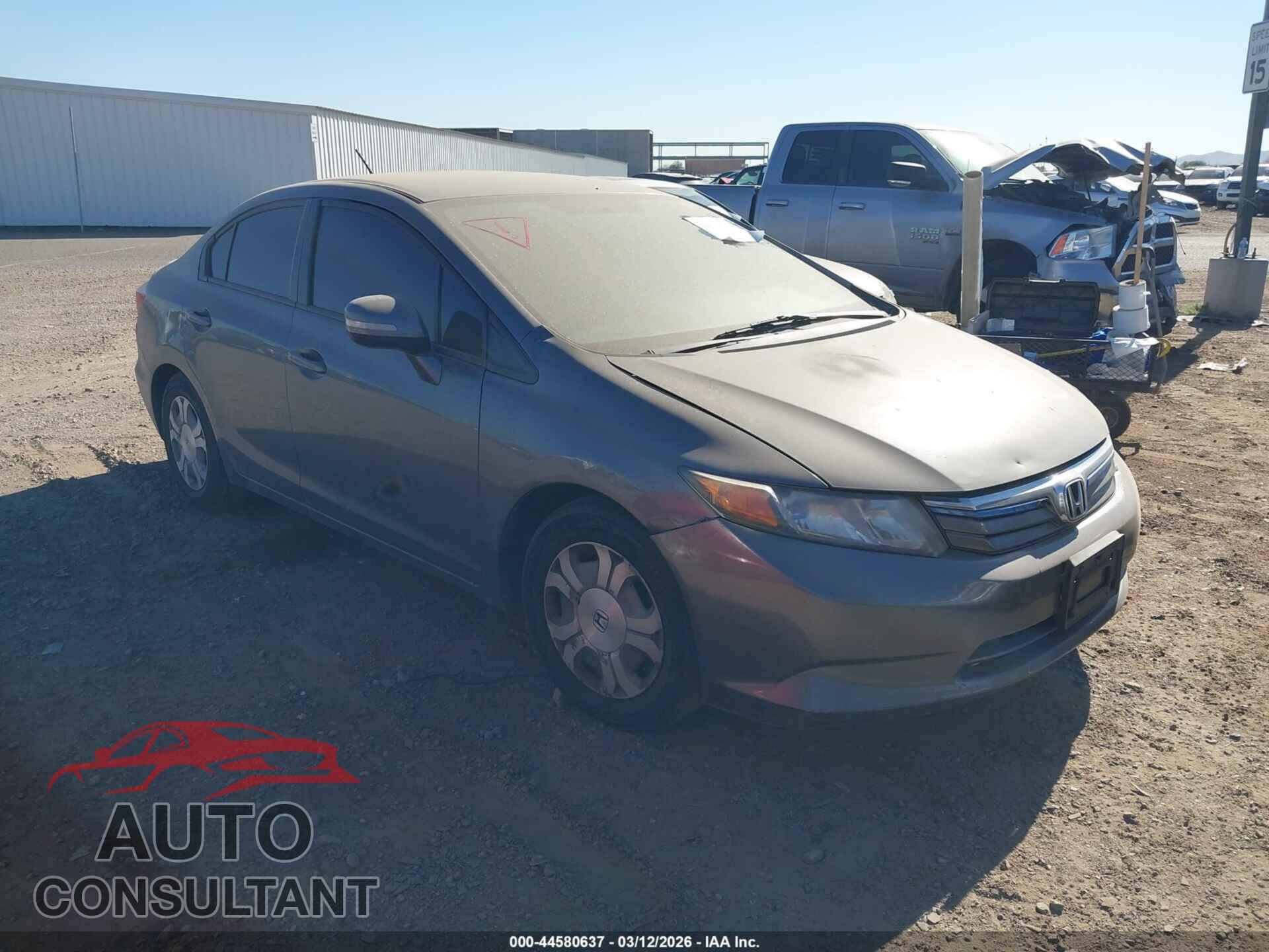 HONDA CIVIC HYBRID 2012 - JHMFB4F39CS007159