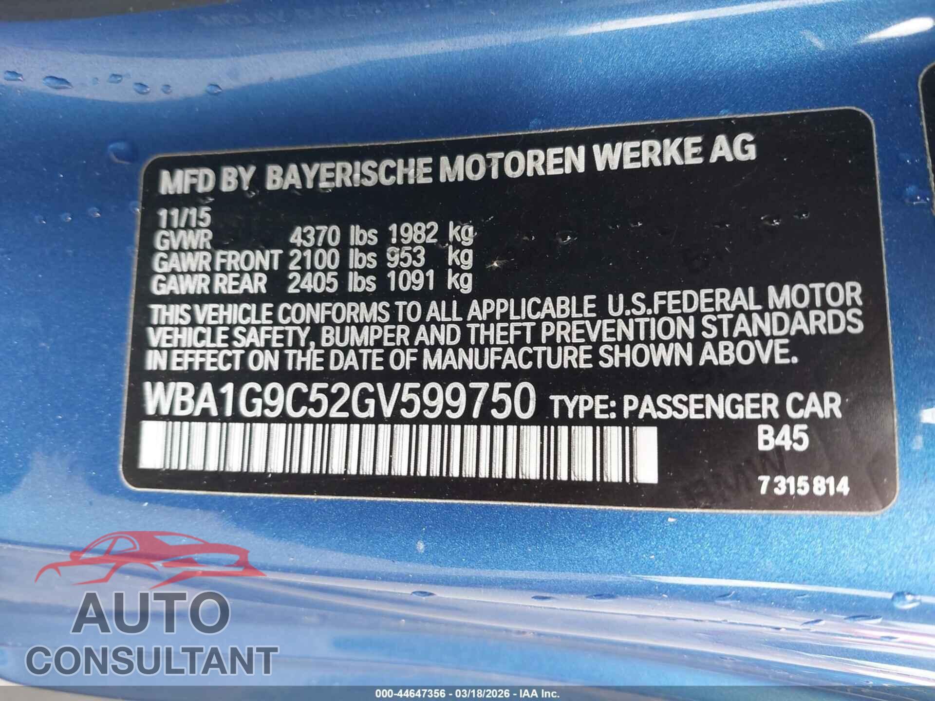 BMW 228I 2016 - WBA1G9C52GV599750