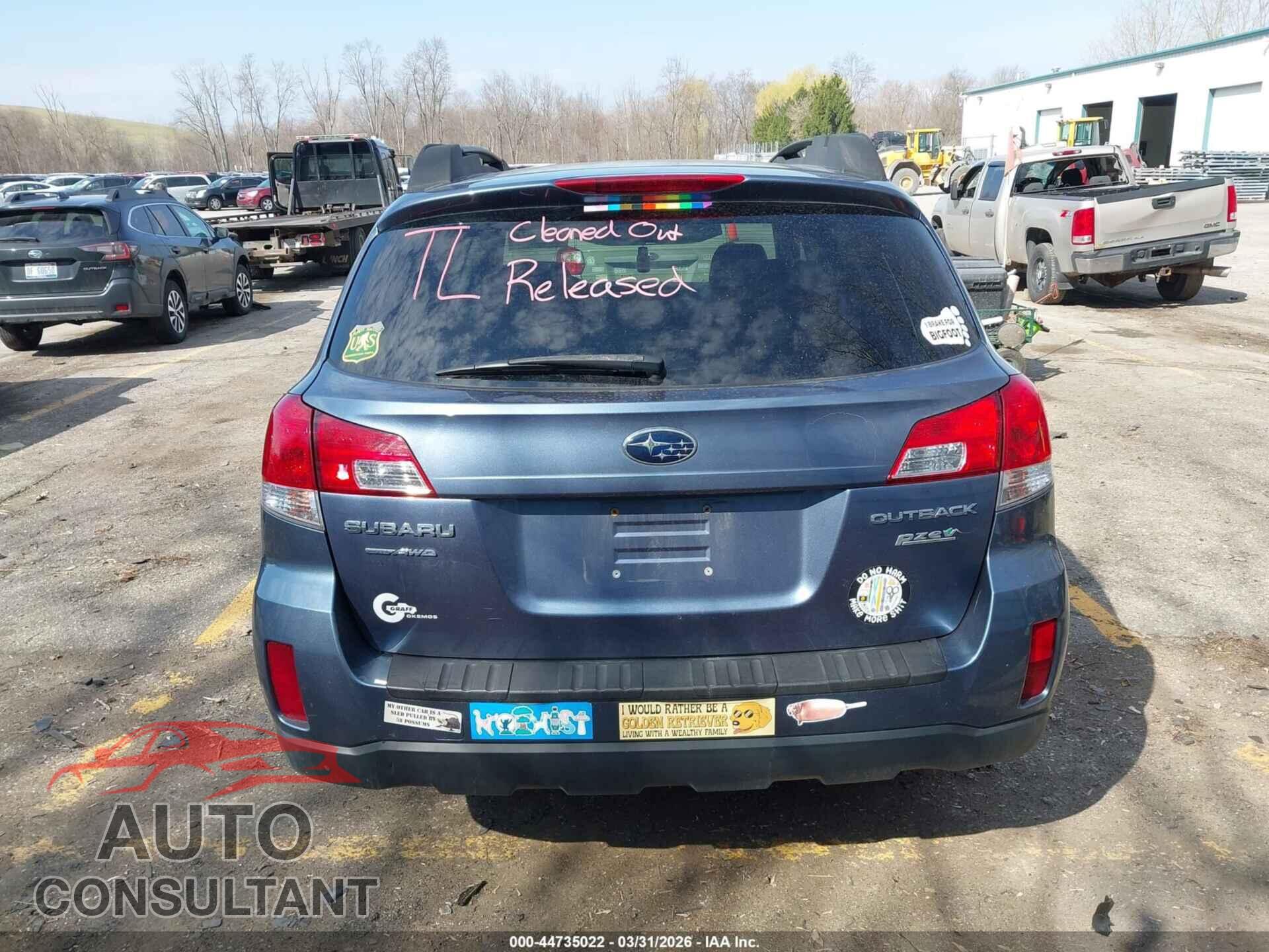 SUBARU OUTBACK 2013 - 4S4BRBCC2D3311252