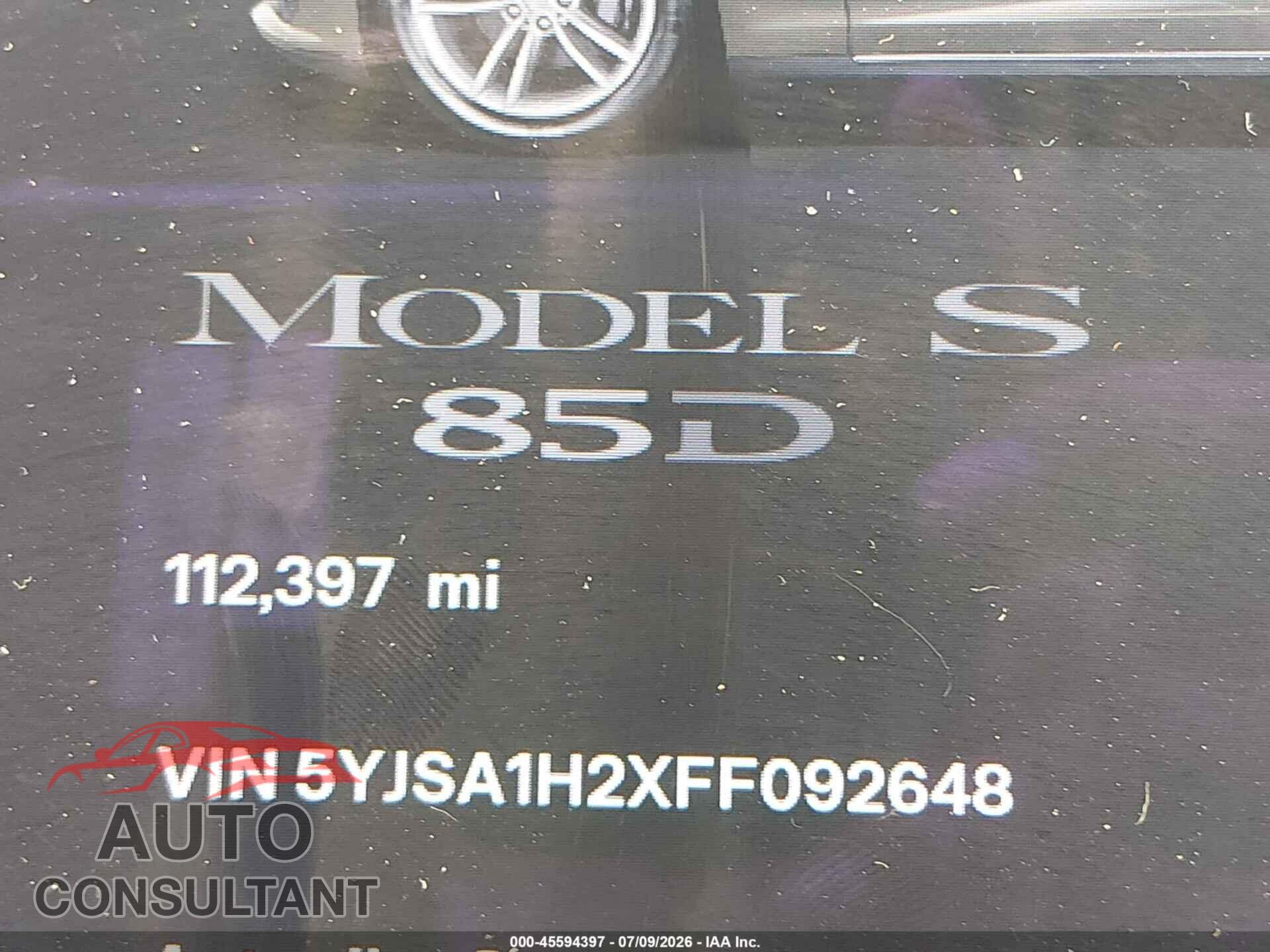 TESLA MODEL S 2015 - 5YJSA1H2XFF092648