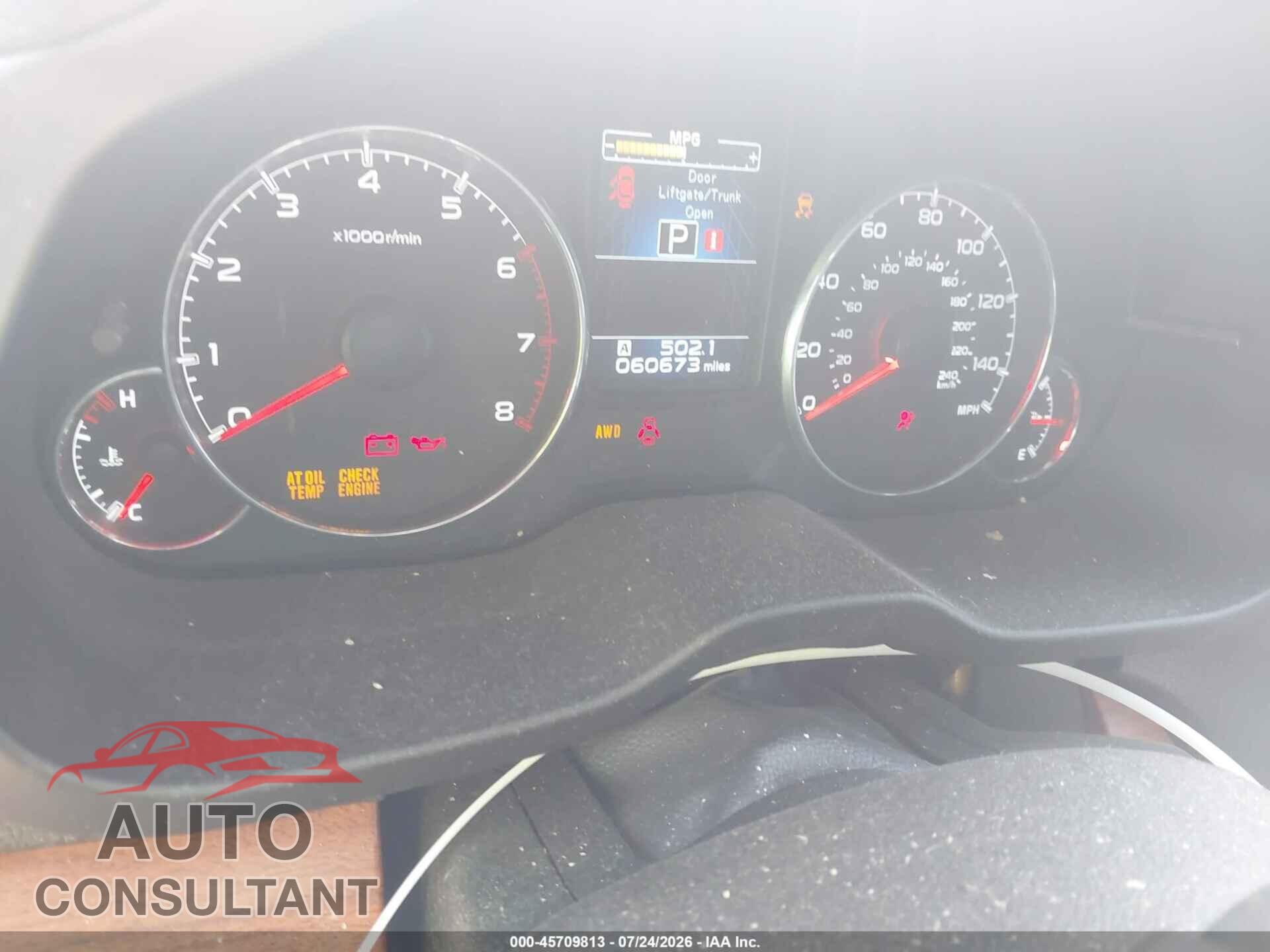 SUBARU OUTBACK 2014 - 4S4BRBLC5E3322604