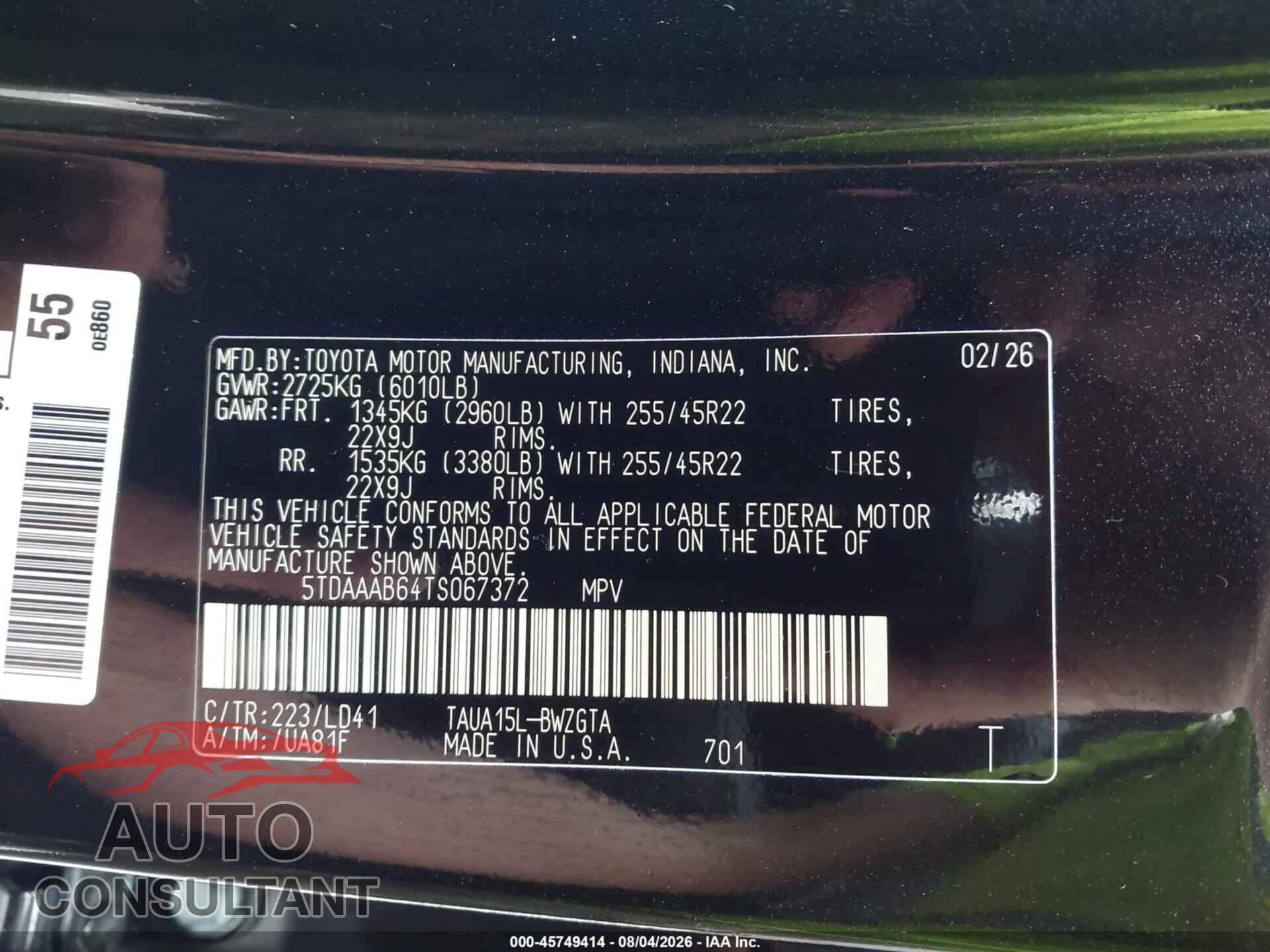 LEXUS TX 2026 - 5TDAAAB64TS067372