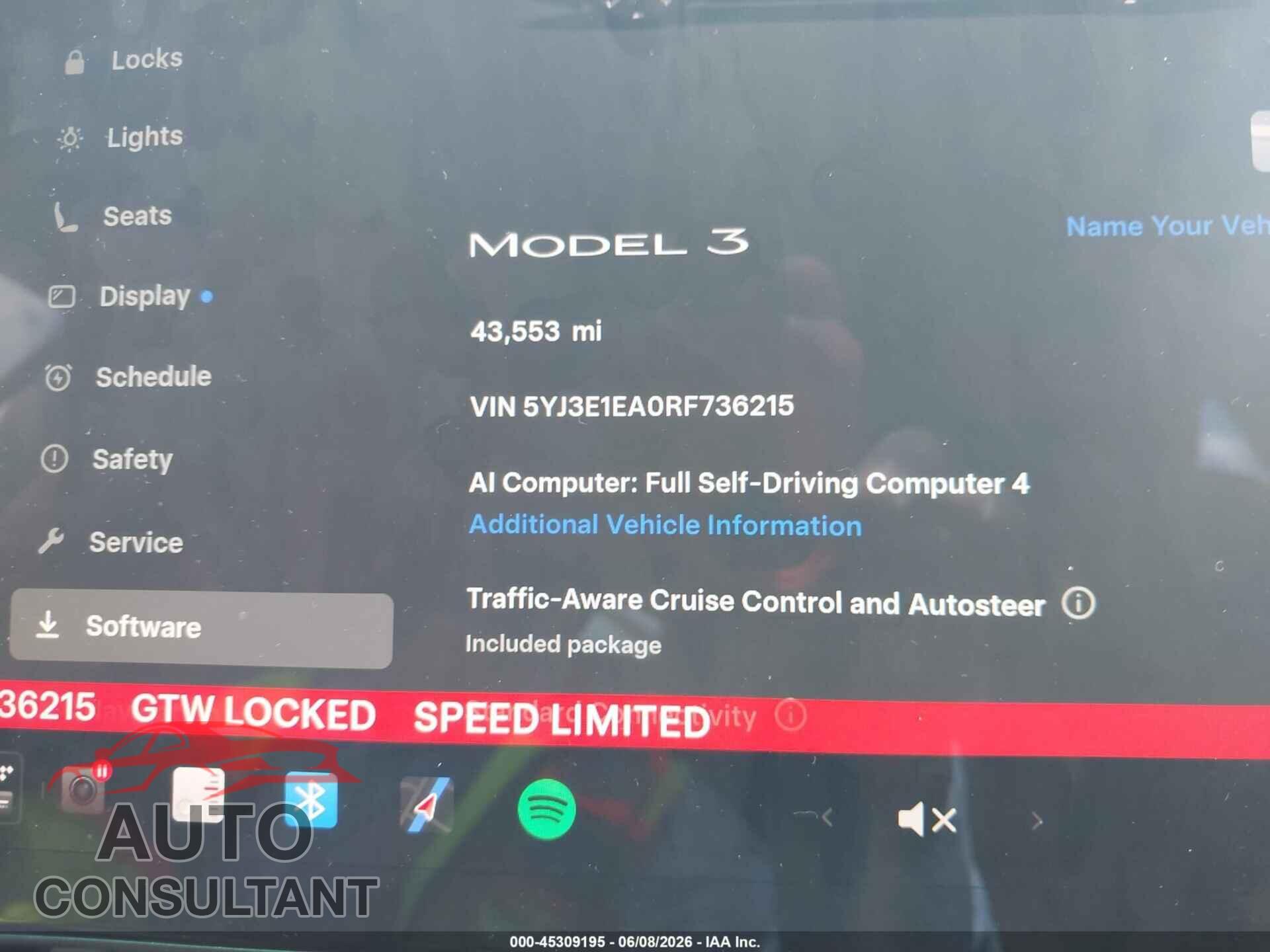 TESLA MODEL 3 2024 - 5YJ3E1EA0RF736215